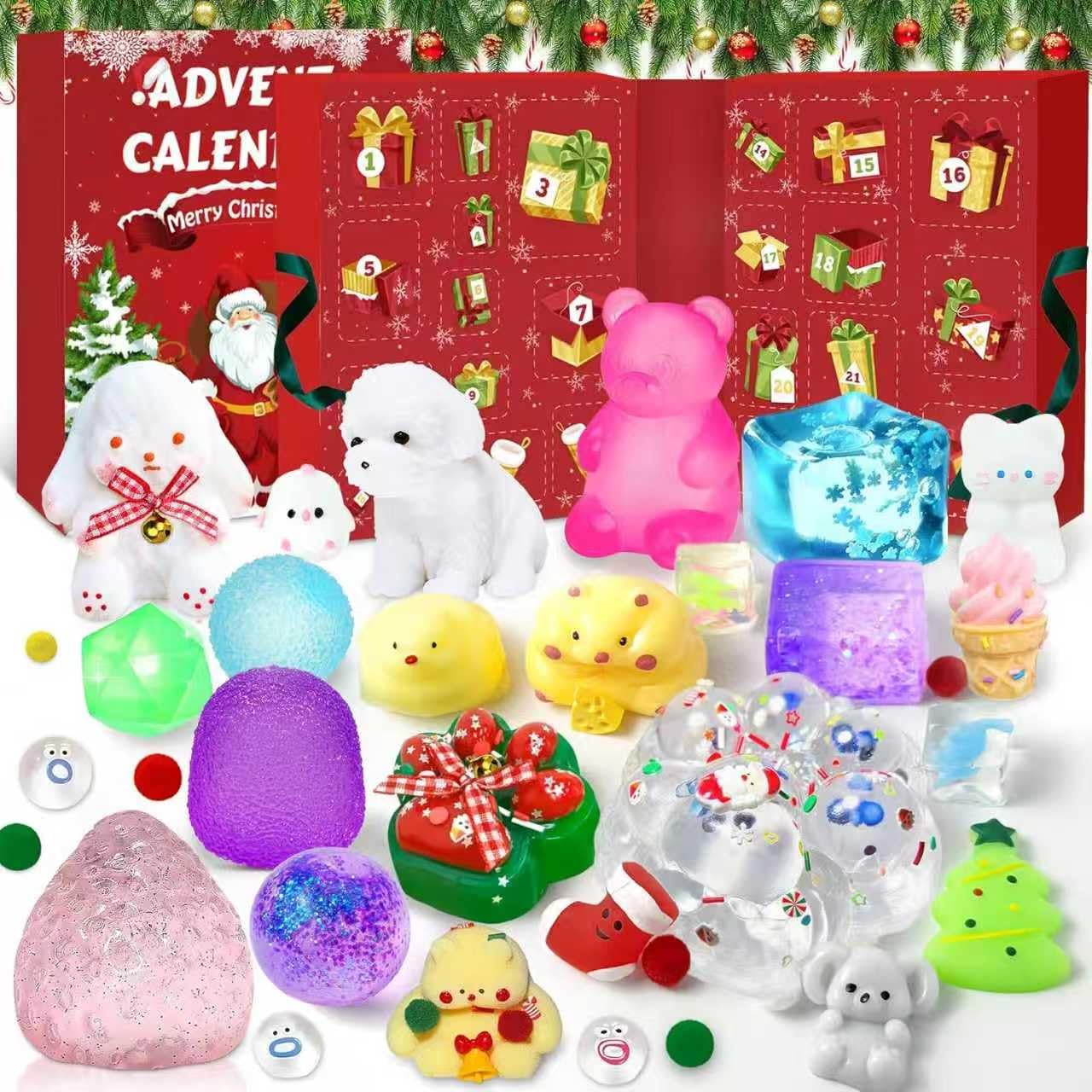 Adventskalender 2025, Fidget Toy Weihnachts Countdown Kalender, Fidget Advent Calendar mit 24 Pcs Überraschungen Party Von Sensorik Toys für Kinder, Taba Weihnachtsfeier Geschenke