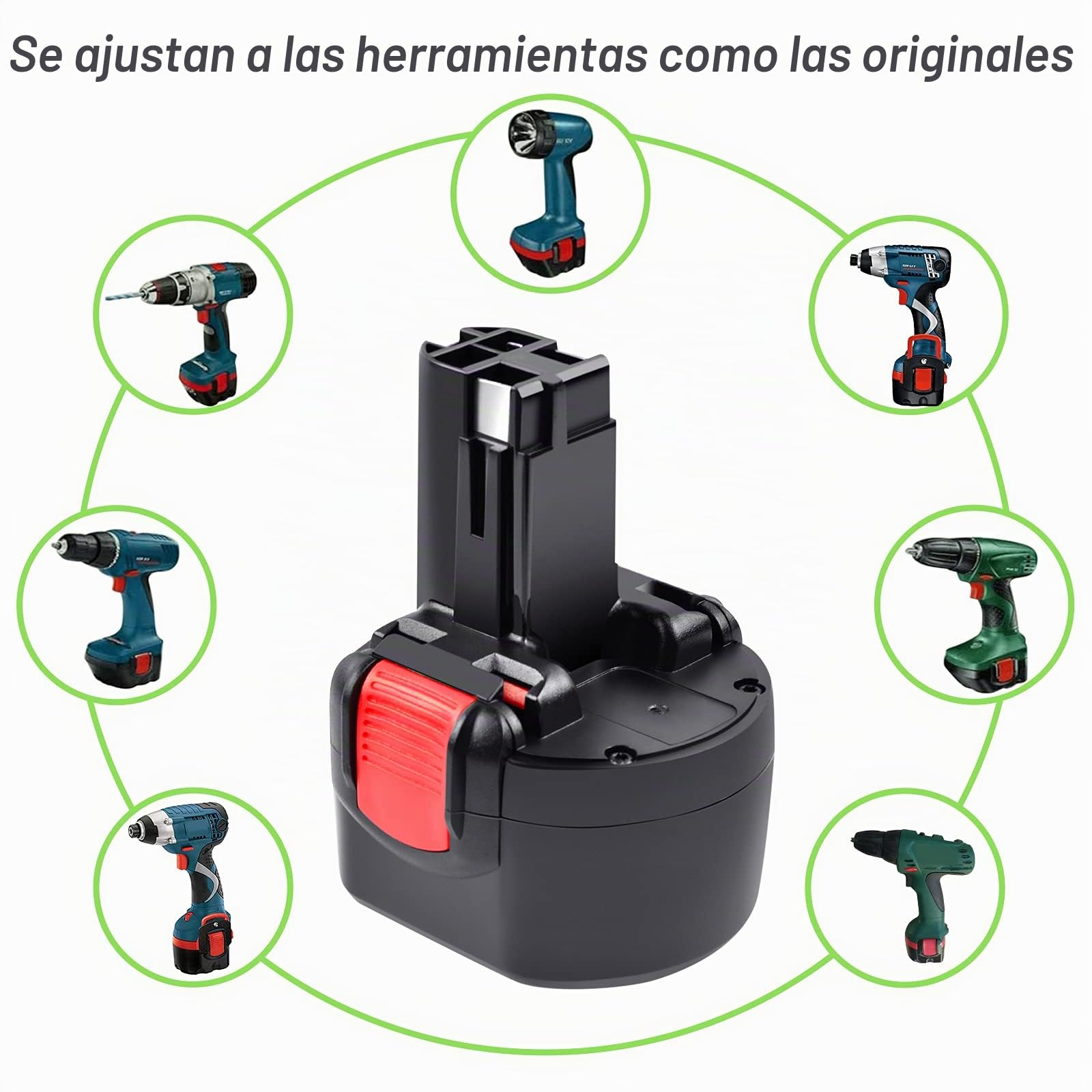 9,6V 4800mAh Batería para Bosch PSR 960 BAT048 BAT100 BAT119 2607335272 2607335461 GSR 9.6VE-2 PSR960 23609 32609-RT