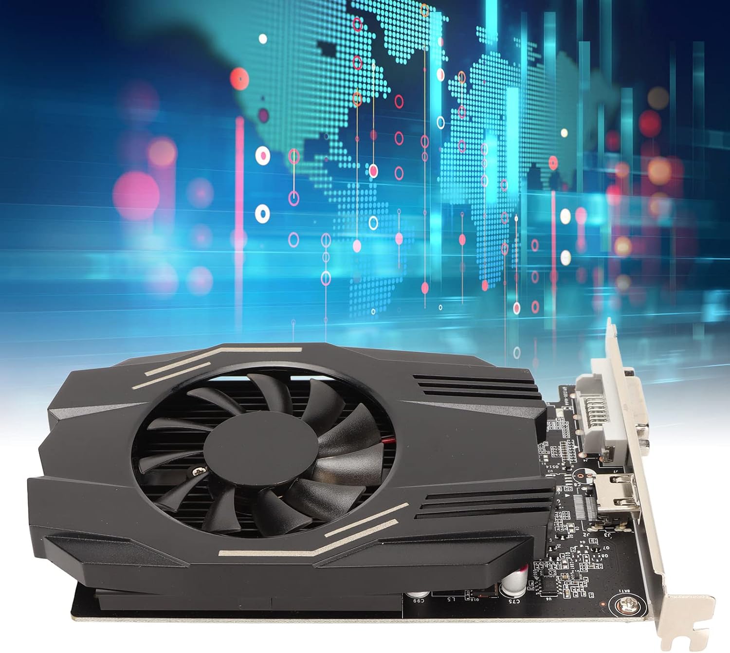 GT1030, 4GB GDRR4 Gaming Graphics Card, 64 Bits 4200MHz Computer Graphics Cards, Gaming PC Upgrade Accessories GT1030 Graphics Card, PCI Express 3.0, HDML, DVI