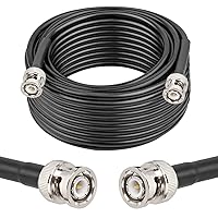Vista 20 de Cable BNC - Cable coaxial RG58 de 8 pies de 50 ohmios macho a macho, cable coaxial de extensión BNC de baja pérdida con para antenas, radios RF