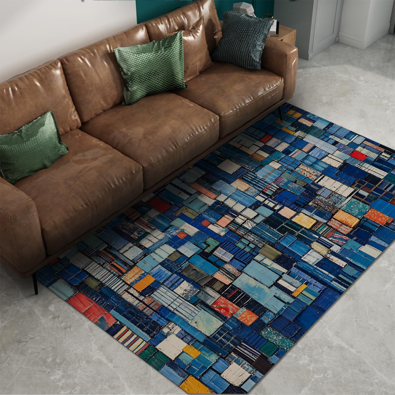 Tapis antidérapant lavable pour sécuriser et décorer le salon