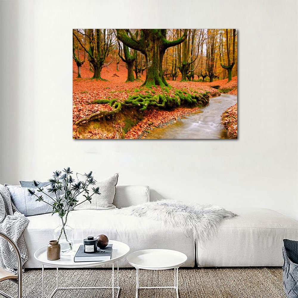 Amazon.co.jp: 風景画 ポスター 風景 秋 絵画 紅葉 自然 秋の木 秋の葉