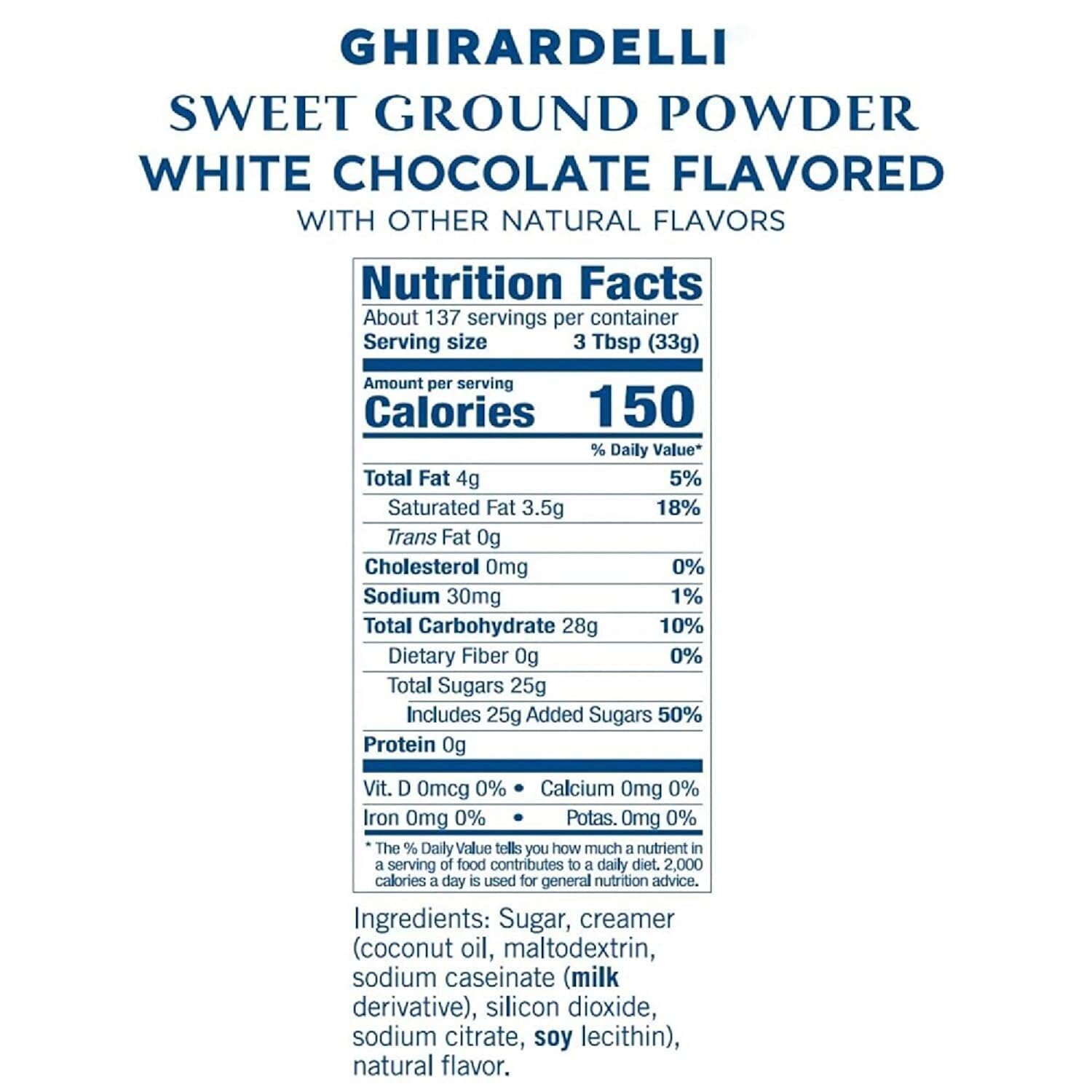 Ghirardelli Sweet Ground White Chocolate Gourmet Flavored Powder, 10 Pound Box with Ghirardelli Stamped Barista Spoon