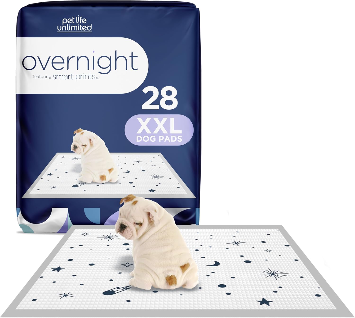 Pet Life Unlimited Overnight Extra Extra Large Puppy Pads, Pee Pads for Dogs, Dog Training Pads – Odor Controlling Dog Pee Pads with Wetness-Activated Fragrance – USA Made – 30″ x 36″ – 28ct (XXL) Pet Life Unlimited Overnight Extra Extra Large Puppy Pads, Pee Pads for Dogs, Dog Training Pads – Odor Controlling Dog Pee Pads with Wetness-Activated Fragrance – USA Made – 30″ x 36″ – 28ct (XXL)