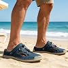 Sandalias de Pescador para Hombre, Zapatos de Cuero de Punta Cerrada para Caminar: Diseño de Malla Transpirable sin Talón de Deslizamiento Fácil - Sandalias de Playa de Verano Antideslizantes | Uso Casual para Viajes al Aire Libre, Vacaciones, Senderismo y Caminata Diaria 5