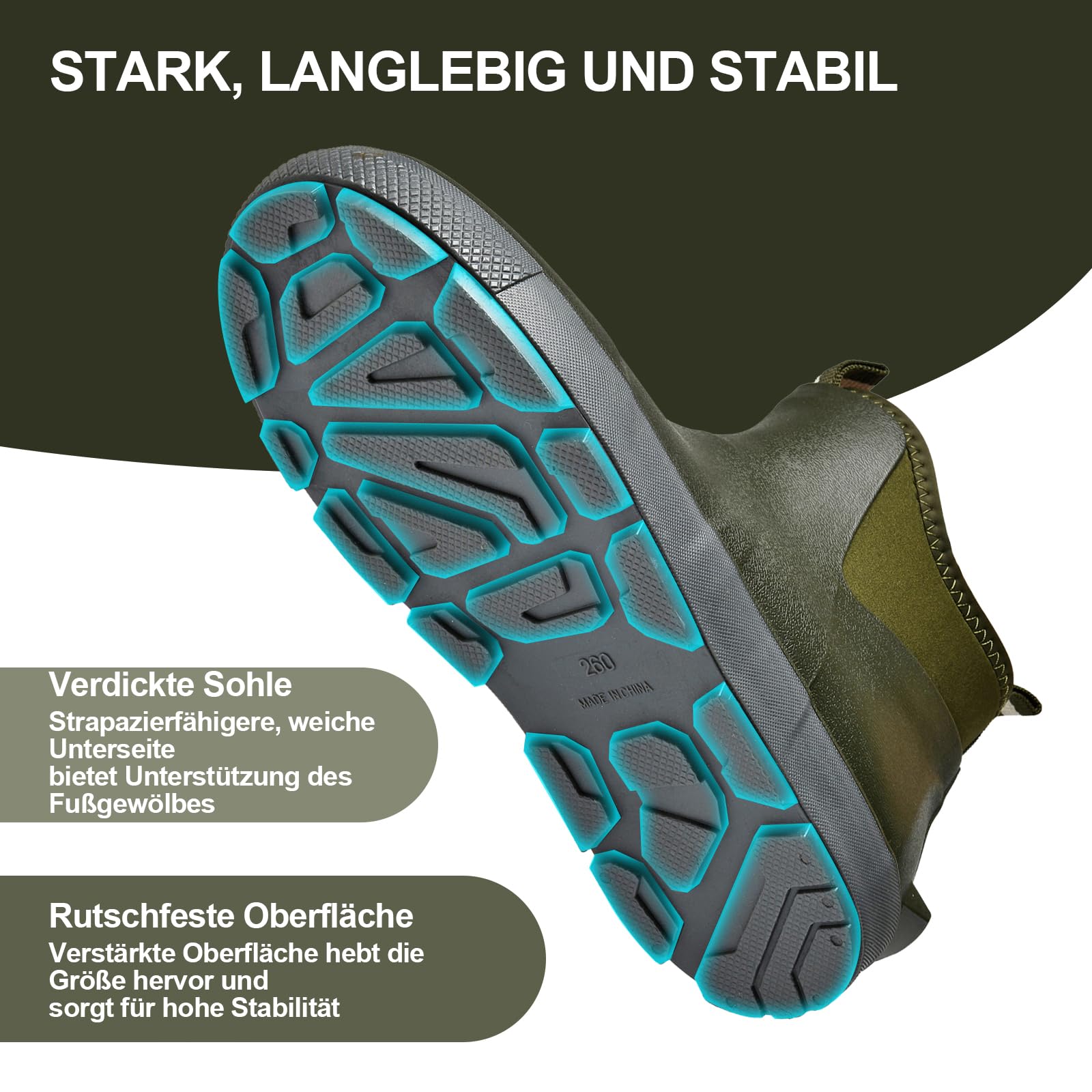Gummistiefel Herren,Gartenschuhe herren Kurze,Chelsea Boots Damen,Gummistiefel Halbhoch,Deckstiefel​ Wasserdicht Rutschfest Geeignet Regentag Reisen Angeln 40-46EU