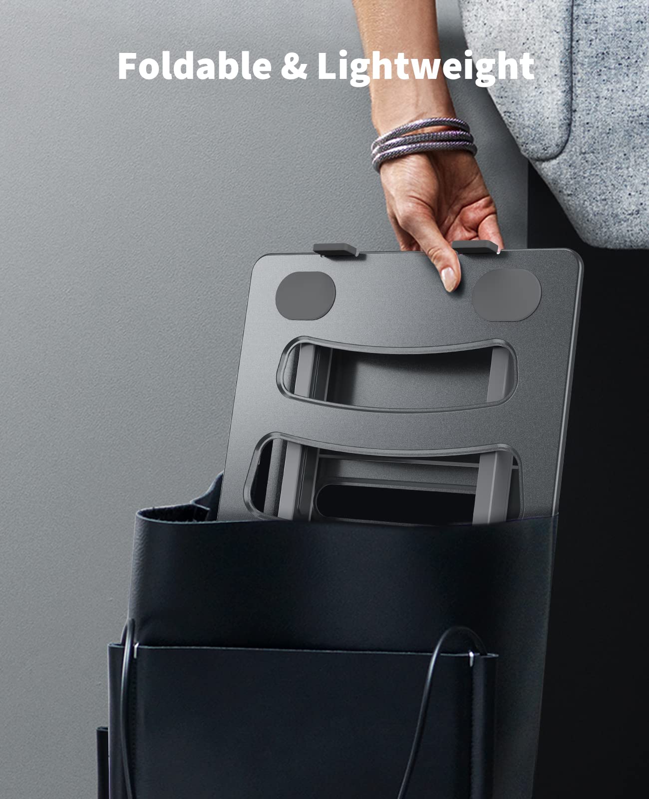 LORYERGO verstelbare laptopstandaard voor 10 -17 laptop stijgsysteem met ergonomische verstelbare multi-hoogte warmte-ventilatie gewicht max 8kg Laptop Stands Desk voor kantoor aan huis (Grijs