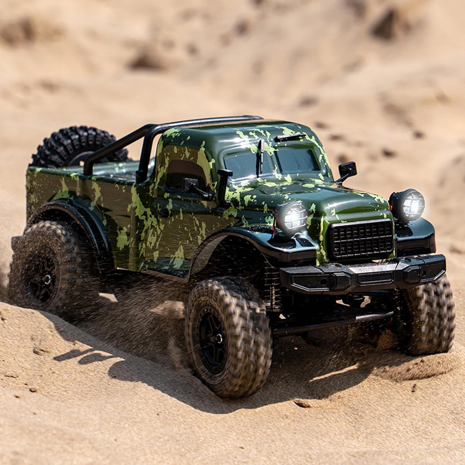 RC Truck Pickup Body Shell for 1/18 RC Crawler Car TRX4M Defender Bronco (Camouflage)