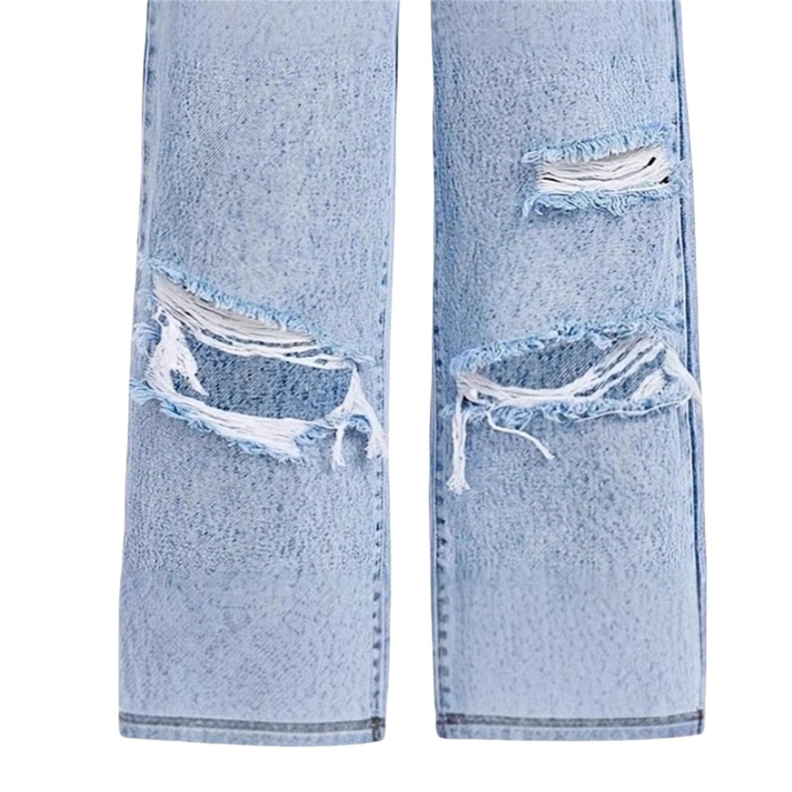 Baggy Jeans Mädchen mit Gummizug Wide Leg Denim Hosen Weite Hose High Waist für Teenager und Kinder Hip Hop Style Y2k Mode Cool Lang Hose Mode Streetwear Teenager Kleidung für 7-14 Jahre