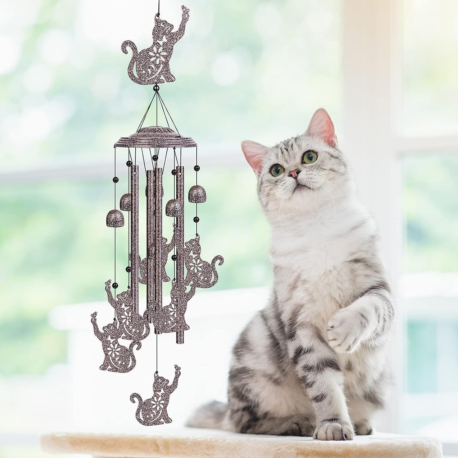 Carillon éolien En Plein Air En Forme De Chat, Cadeaux Pour Maman