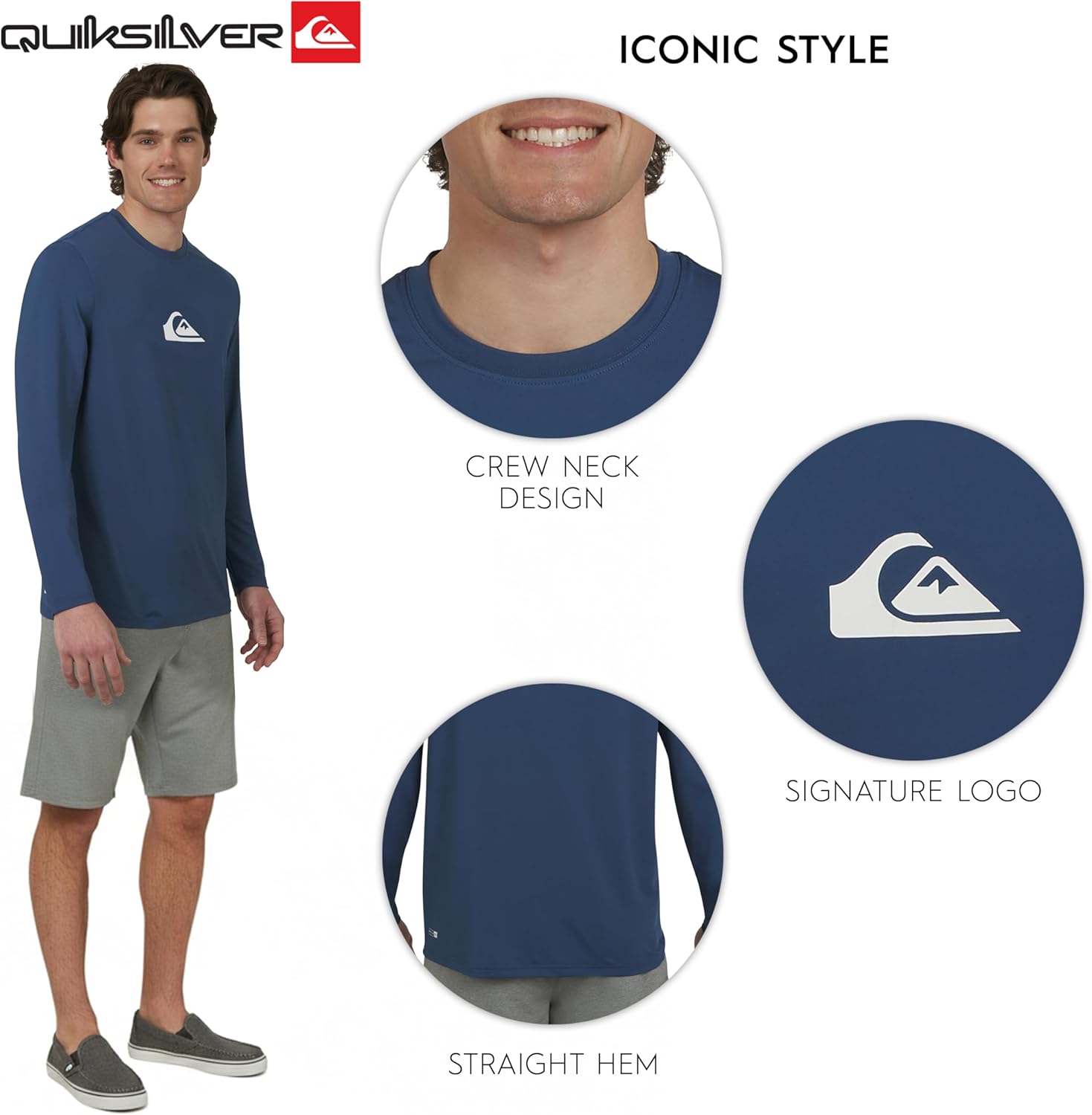 Quiksilver Men's Swimwear Regular Fit UPF 50 Long Sleeve Sun Tee Rash Guard Shirt (S-XXL) - Image 6