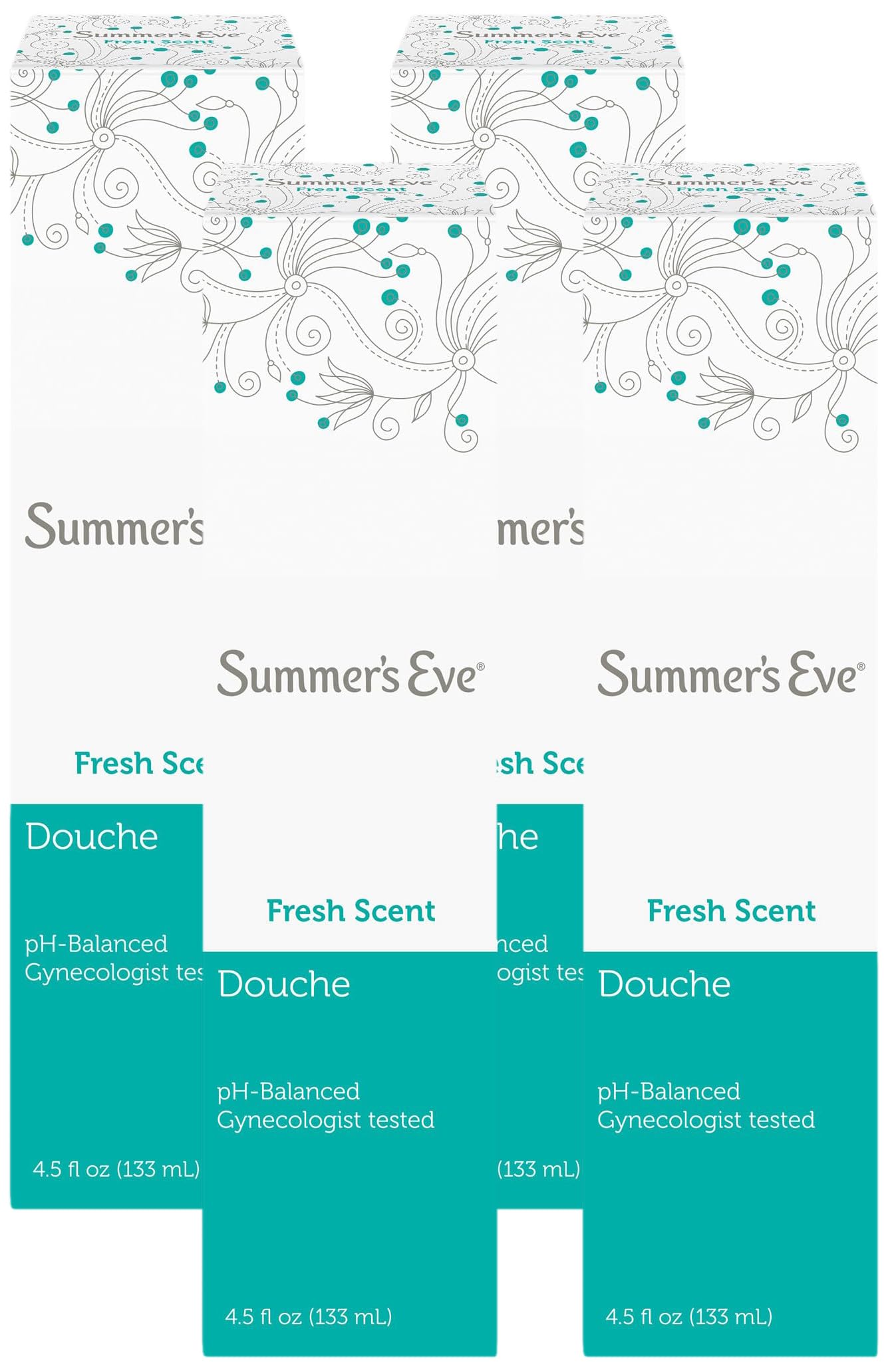 Summer's EveDouche, Fresh Scent, 1 Unit, 4.5 oz, 4.5 Fl Oz (Pack of 4)