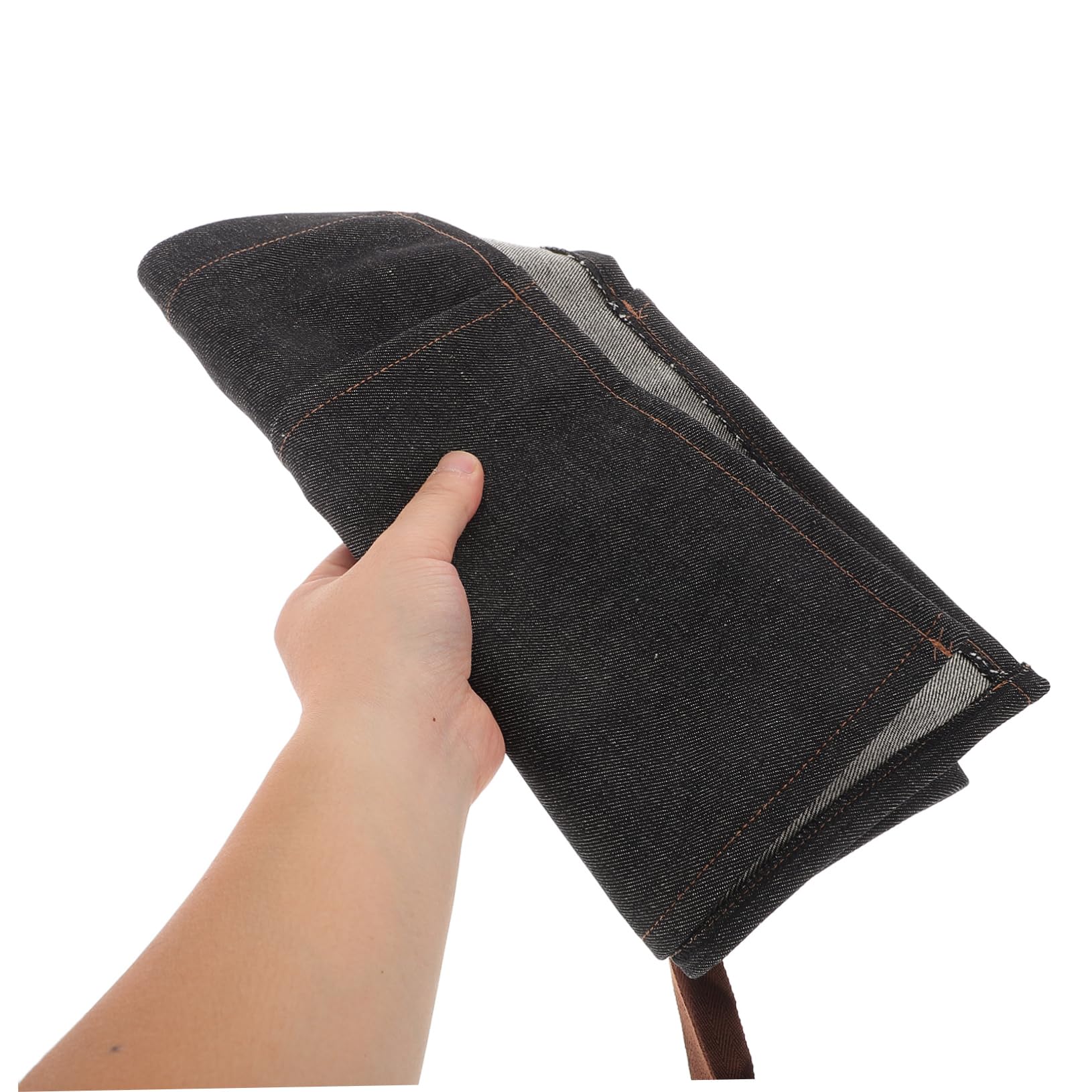 ULTECHNOVO 5 Piezas Delantal Corto de Mezclilla para Servir con y Cintura para Cocineros y Negro