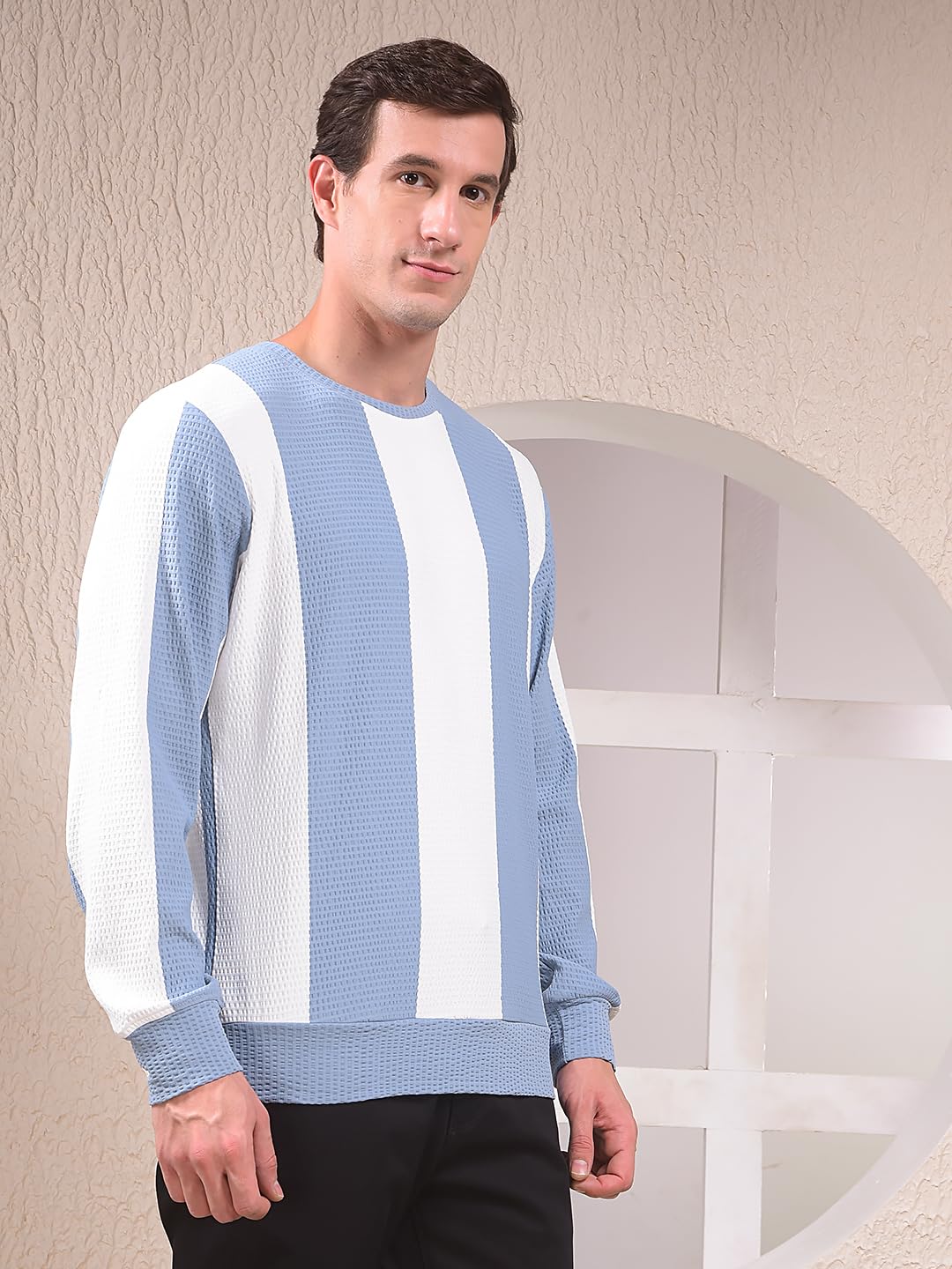 Crimsoune Club Men's Blue Vertical Stripes Sweatshirt (XXXL) 1