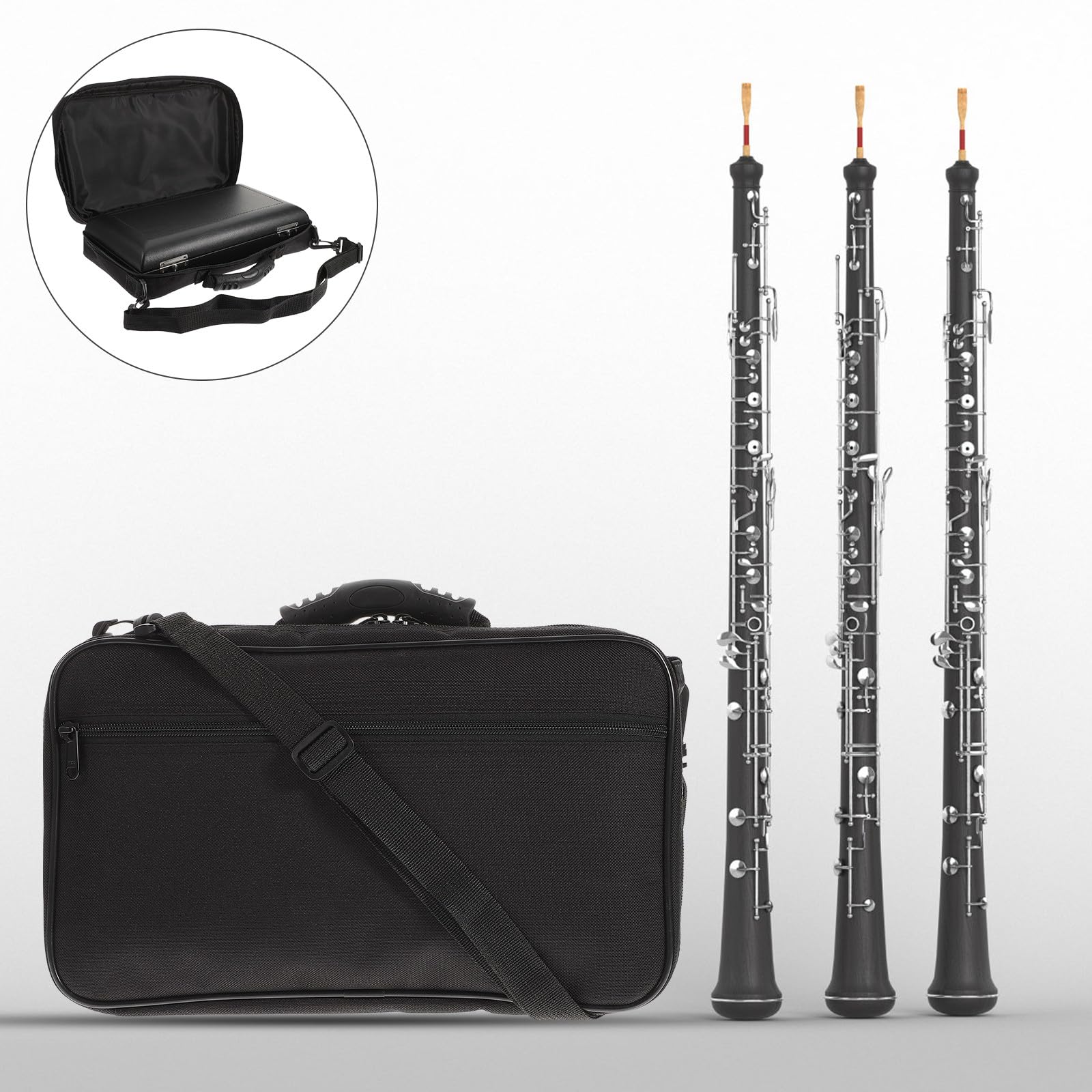 Étui Portable pour Hautbois, Lot de 1 Set de Set, Design Simple Noir