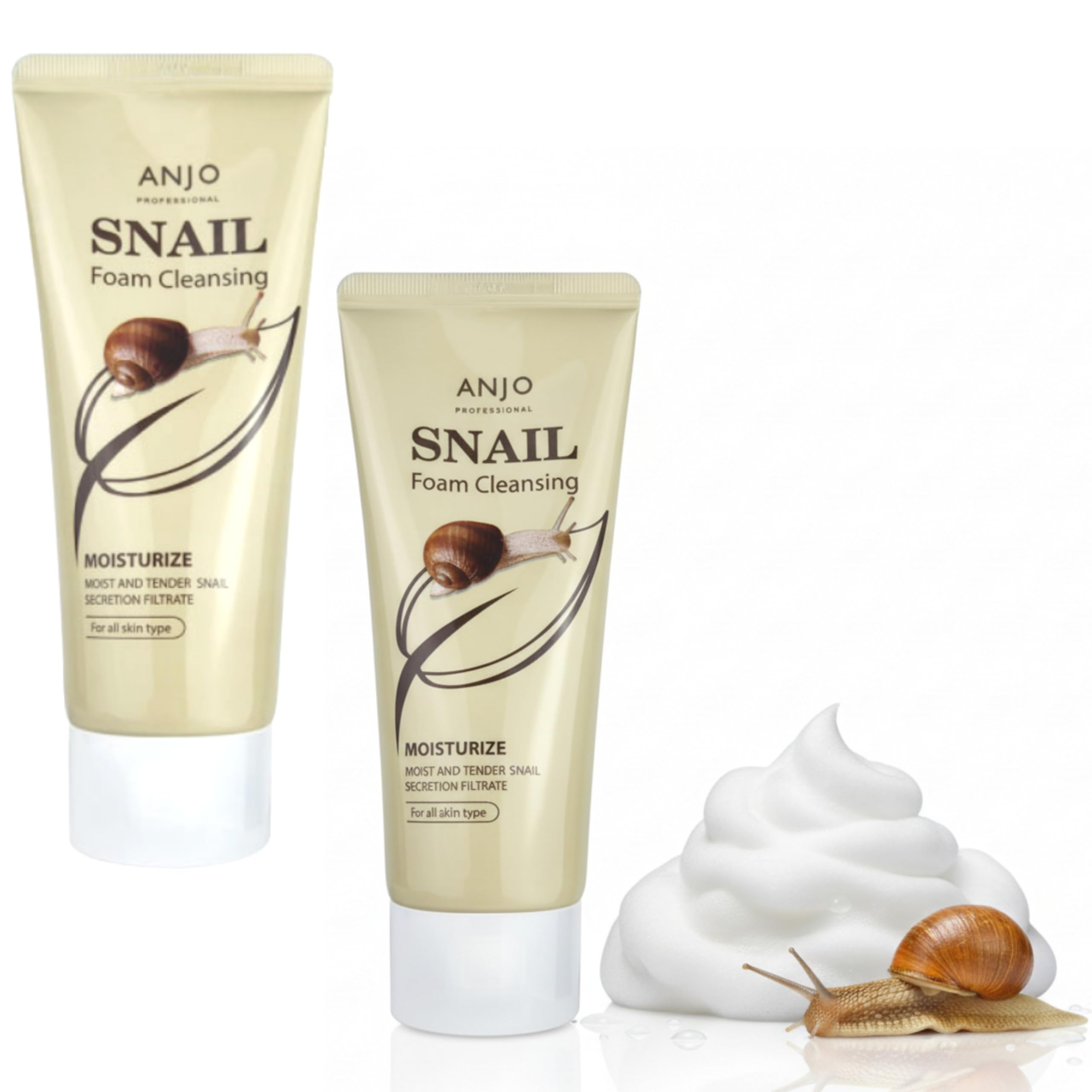 Amazon.com: Anjo Premium Snail Foam Cleanser 100ml 2 Pack - Korean