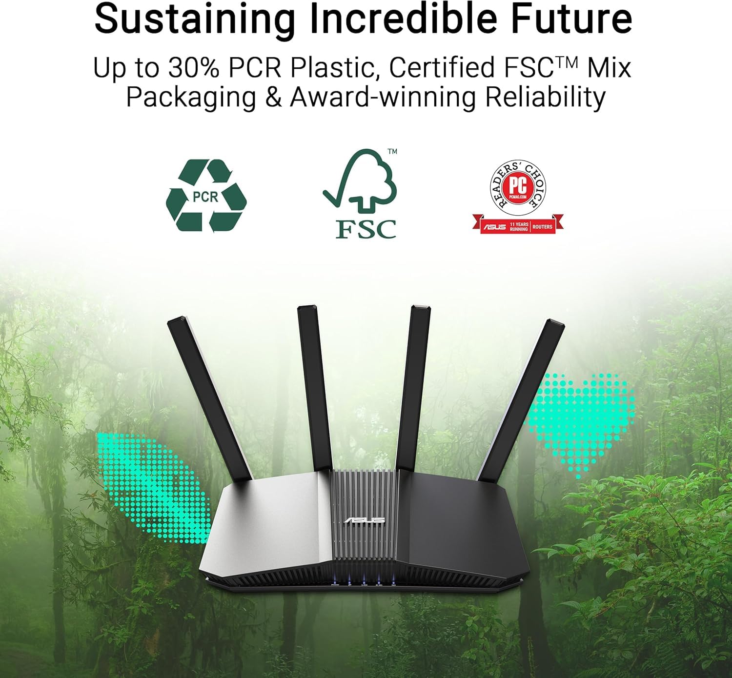 ASUS RT-BE58U V2, Router Estendibile WiFi 7 AiMesh, 4K-QAM, MLO, AI WAN/LAN 2,5G, 4 Porte 1G, Sicurezza di Rete, Parental Control, Rete IoT, VPN, Nero