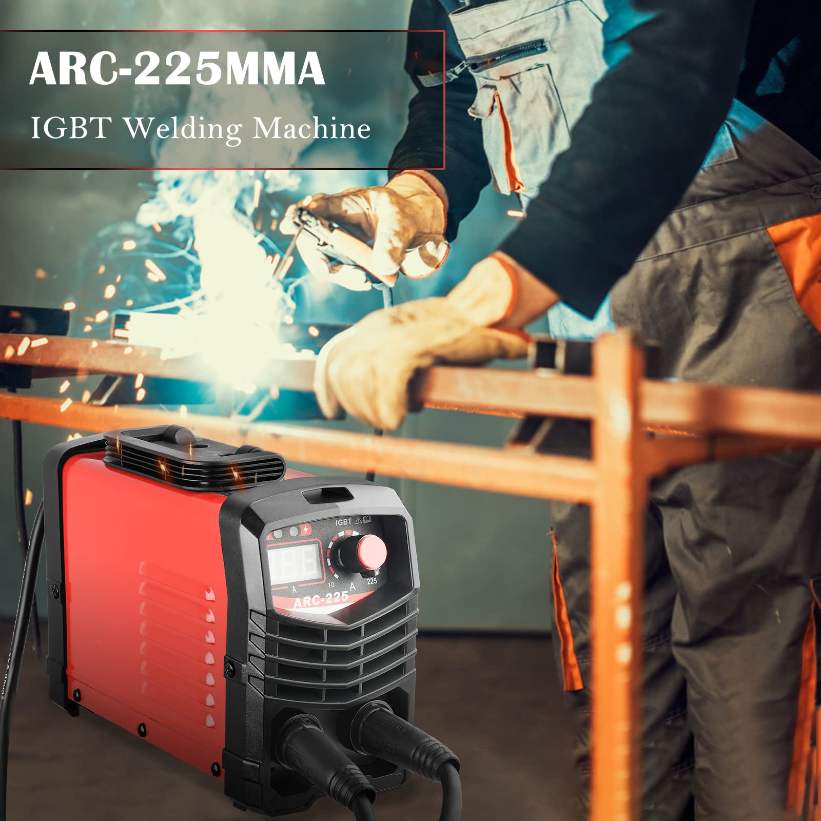 Poste à souder Inverter IGBT ARC-225, 120 A, soudeur électrique portable avec écran LCD, protection contre la surchauffe pour la maison, le bricolage, la réparation et le travail du métal
