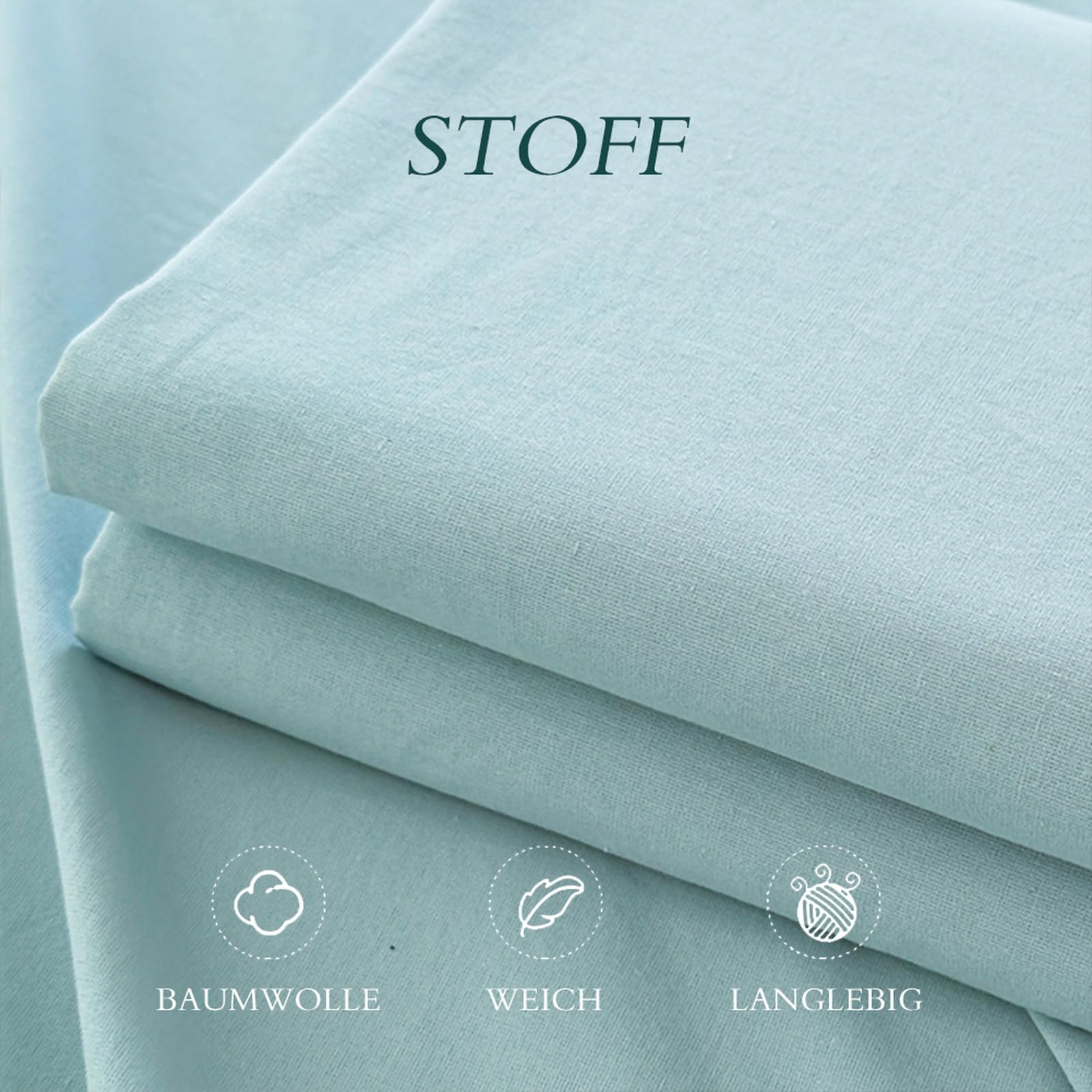 Bettlaken 200 x 230cm Betttuch ohne Gummizug Baumwolle Hellblau | Leintuch aus 100 % Baumwolle Betttuch für Doppelbett Pflegeleicht Langlebig Waschbar und trocknerfest