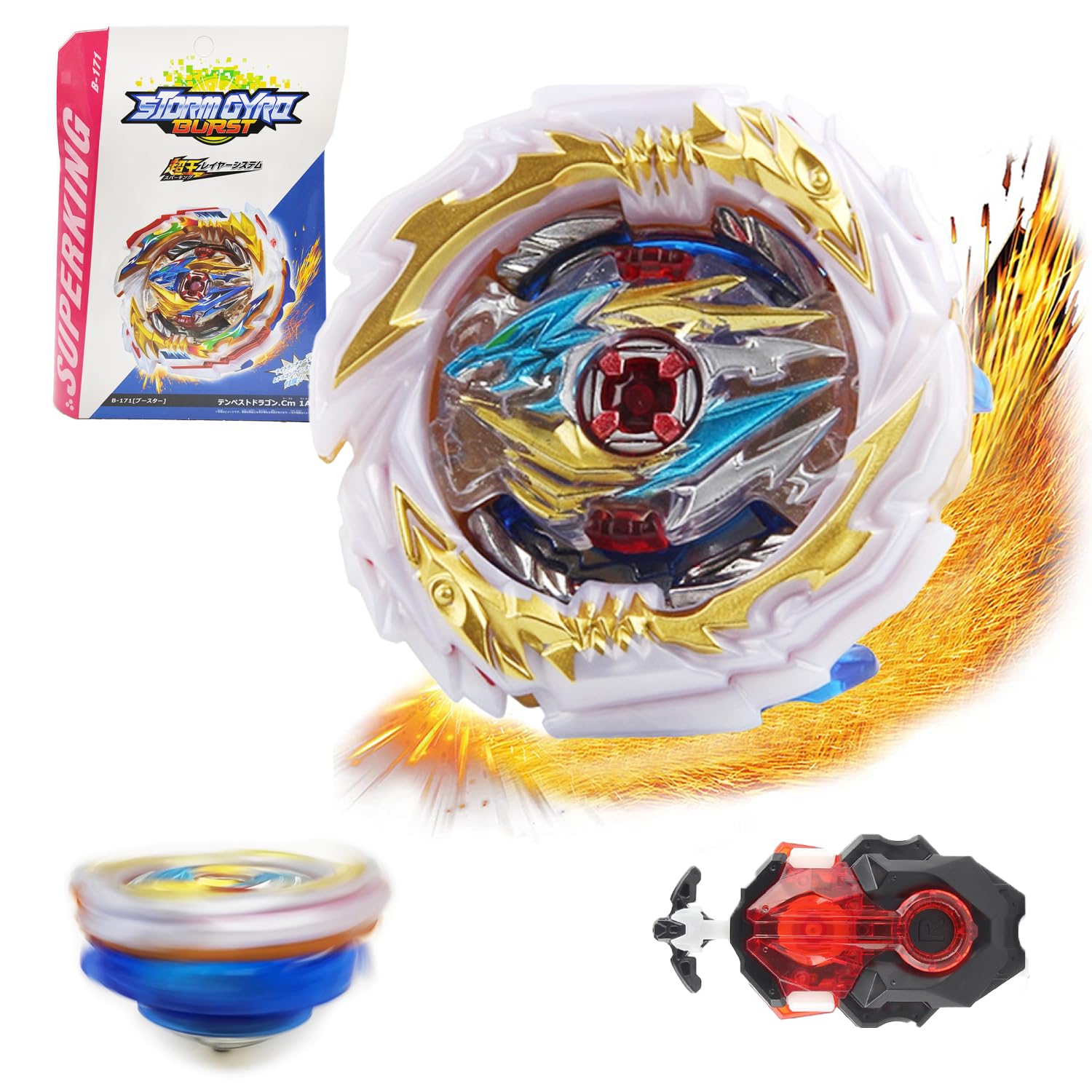 Netoke Bey Toupie Burst Turbo 4D Combinaison, Set Avec Lanceur De J Metal Fusion Jouets Classiques Enfants Cadeau B 173 1 Amz B