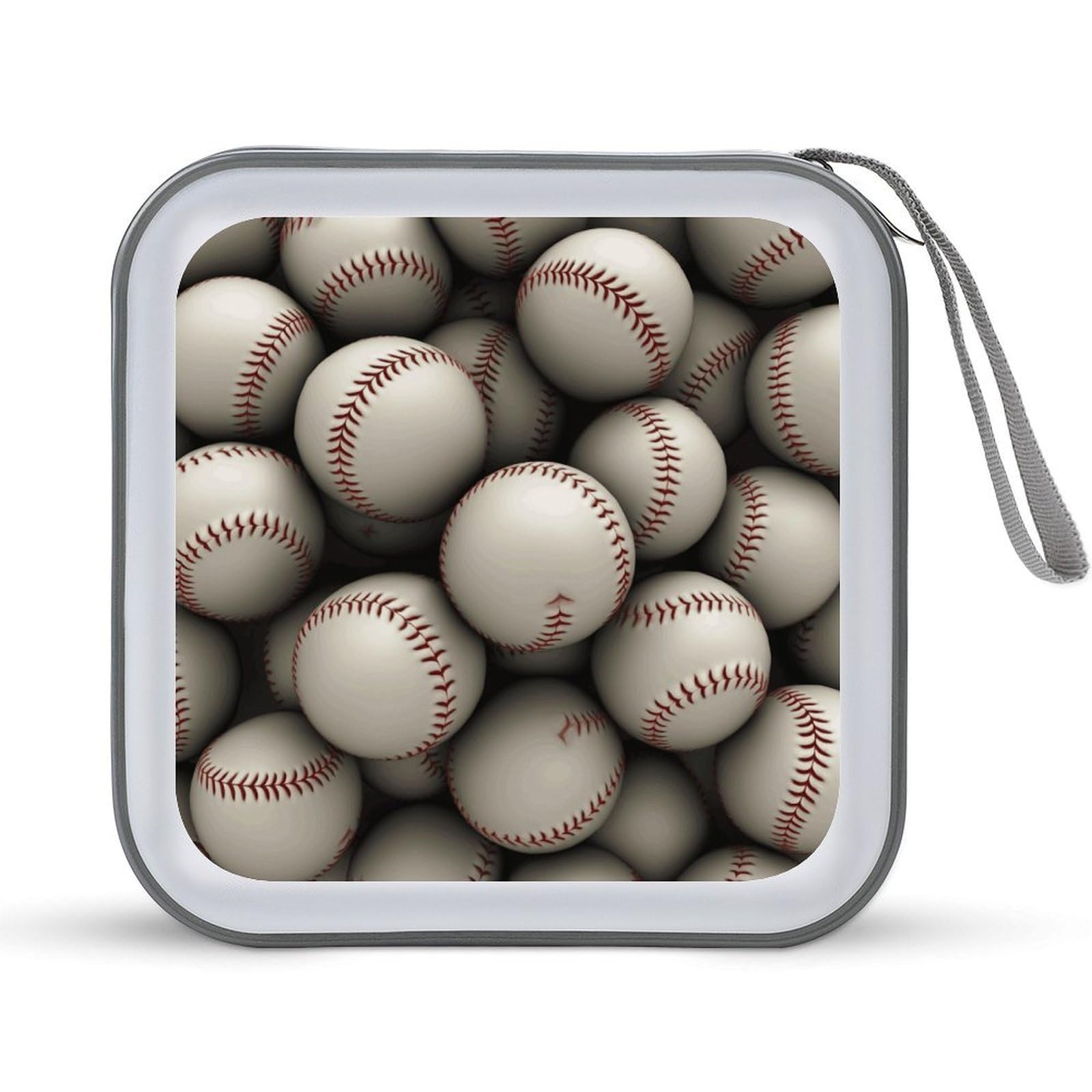 FekiLoot Baseball CD Case Portable DVD Case Holder Large Storage Disc Wallet Bag 40 Capacity Hard Plastic Disc Cases Storage Binder DVD Case Wallet for Car Home Travel
