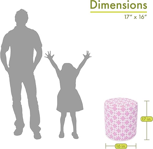 Miniatura 2 de Majestic Home Goods Links Puf, 16 pulgadas de largo x 16 pulgadas de ancho x 17 pulgadas de alto, rosa