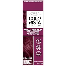 L\'Oreal Paris Colorista Semi Permanent Hair Color for Brunettes, Color Depositing Hair Mask Formula, Maroon