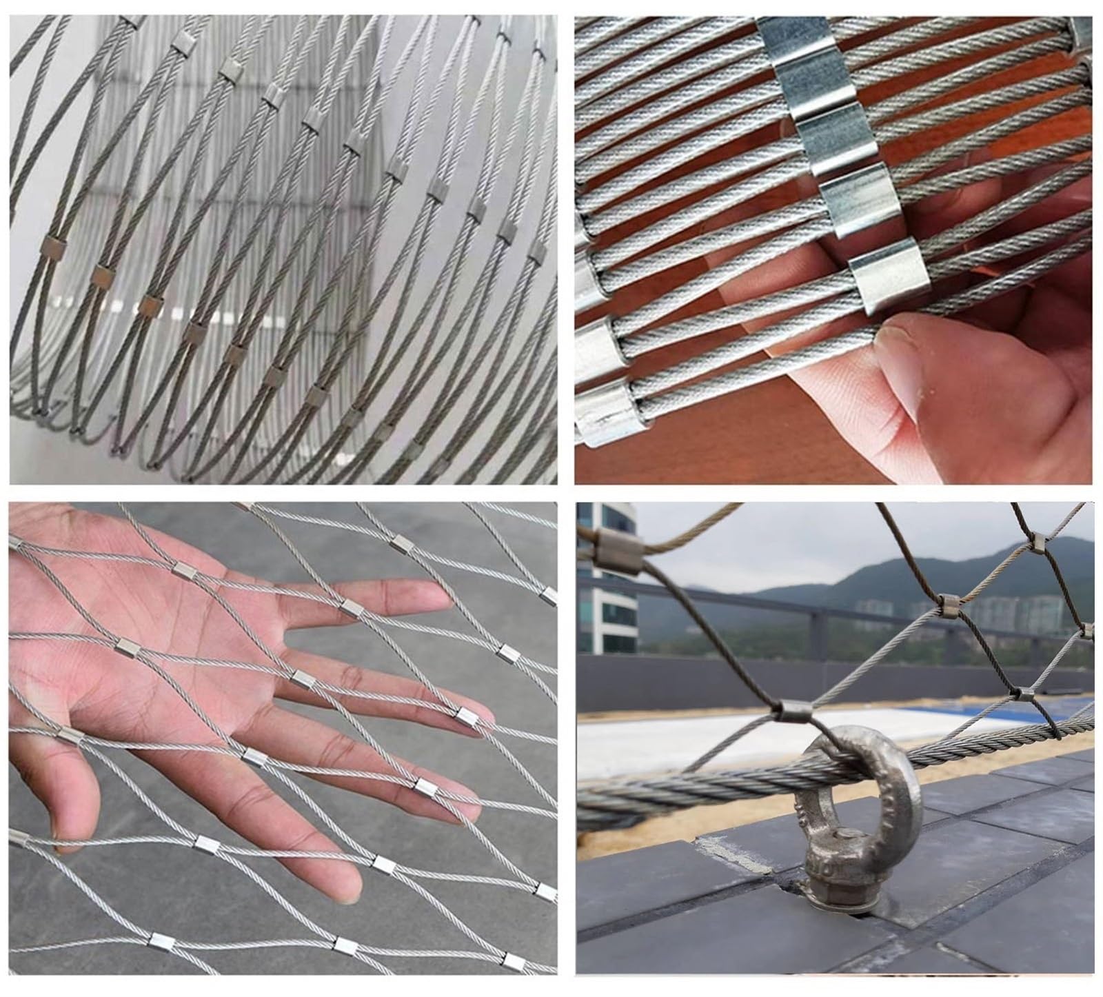 Edelstahl Katzennetz für Balkon Drahtverstärkt, Edelstahl Gitter für Maschendrahtzaun, Gartenzaun, Maschendraht, Garden Fence, Weidezaun, Geflügelnetz, Katzennetz Balkon, Masche 5cm ( Größe : H 2M x L