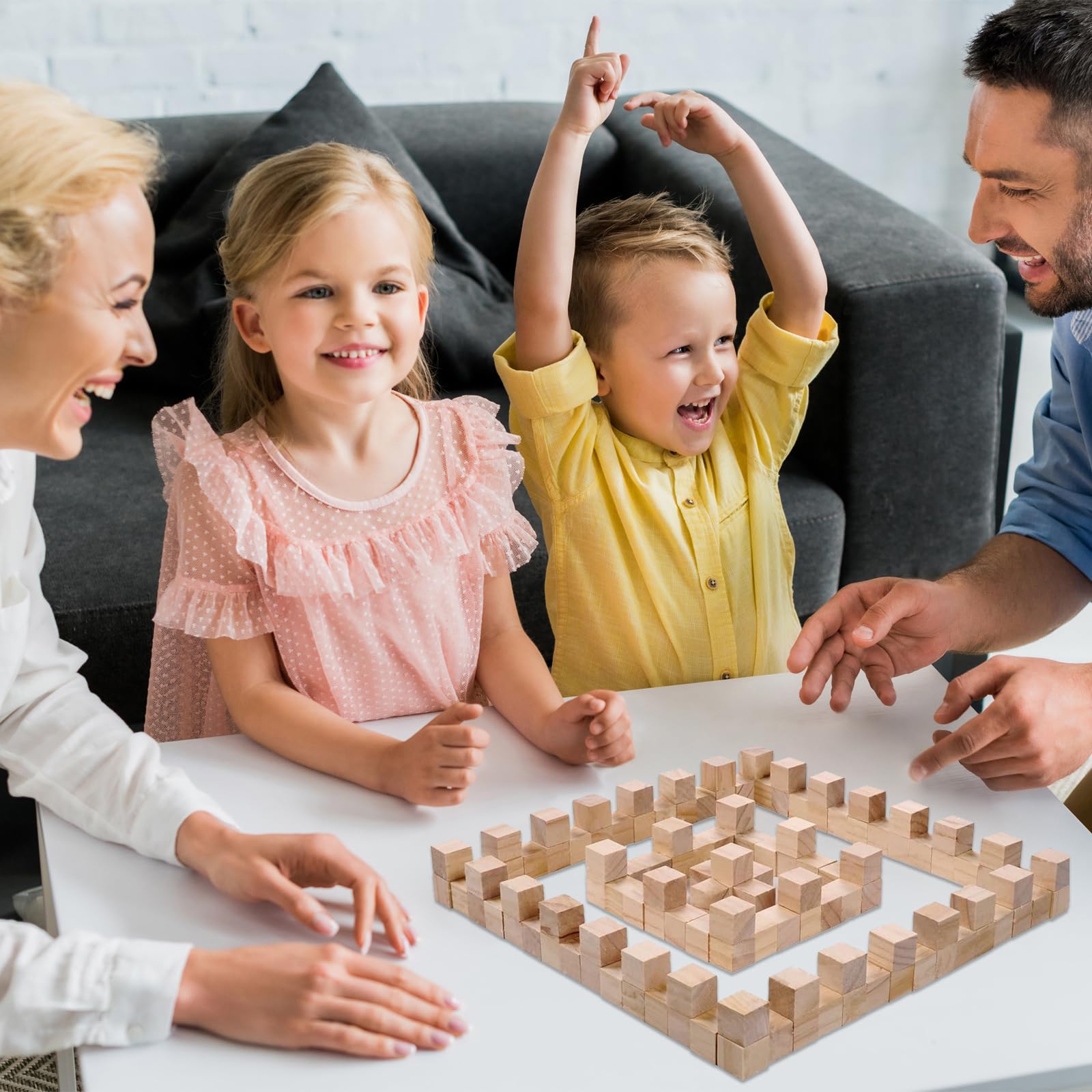 Houten blokken compatibel met Lego blokjes - 500 stuks