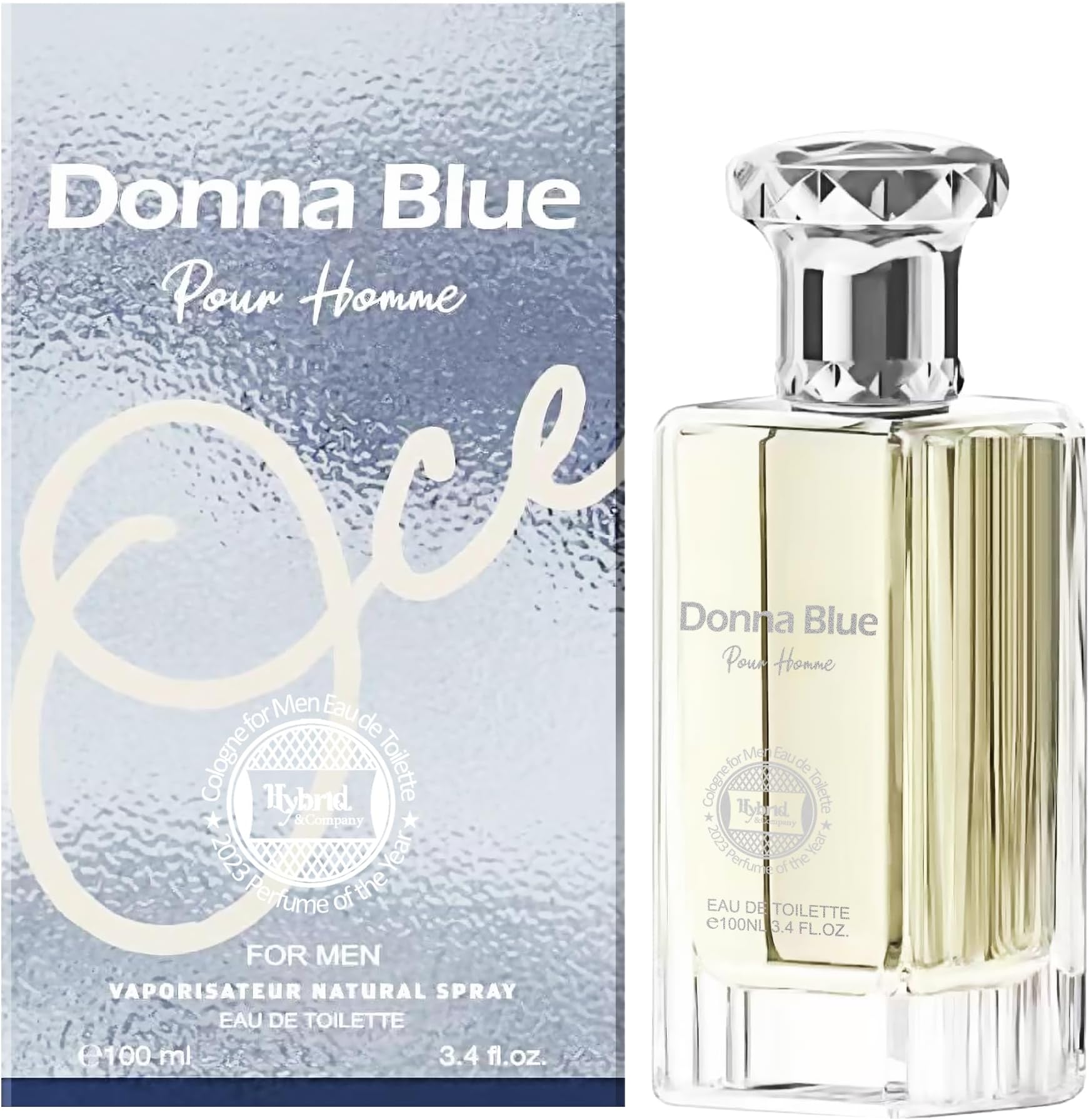 Hybrid & Company Donna Blue Pour Homme Eau De Toilette Natural Spray Vaporisateur 100ML 3.4FL.OZ