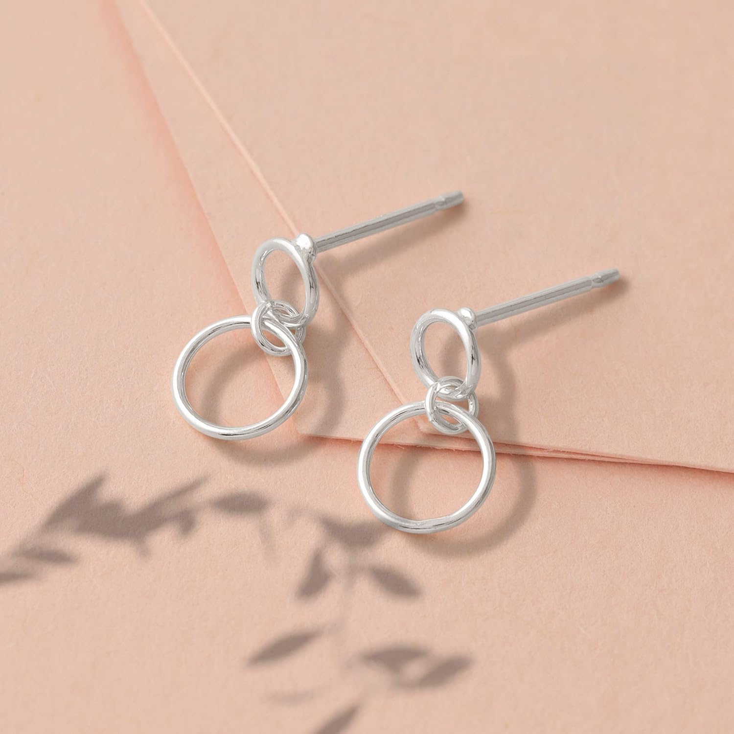 Boma Jewelry Sterling Silver Two Circle Drop Stud Earrings - Image 4