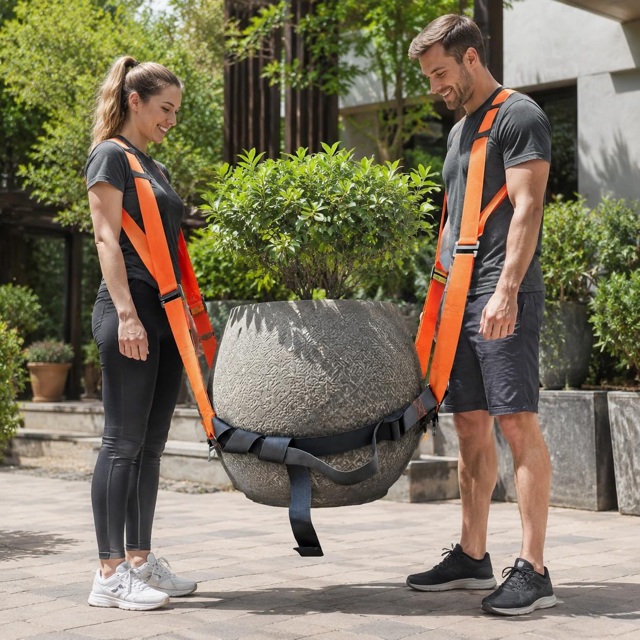Correas móviles, correas de elevación y movimiento para 2 personas, correas de elevación, correas de movimiento de hombro, correas de elevación para macetas de jardín, muebles, electrodomésticos,