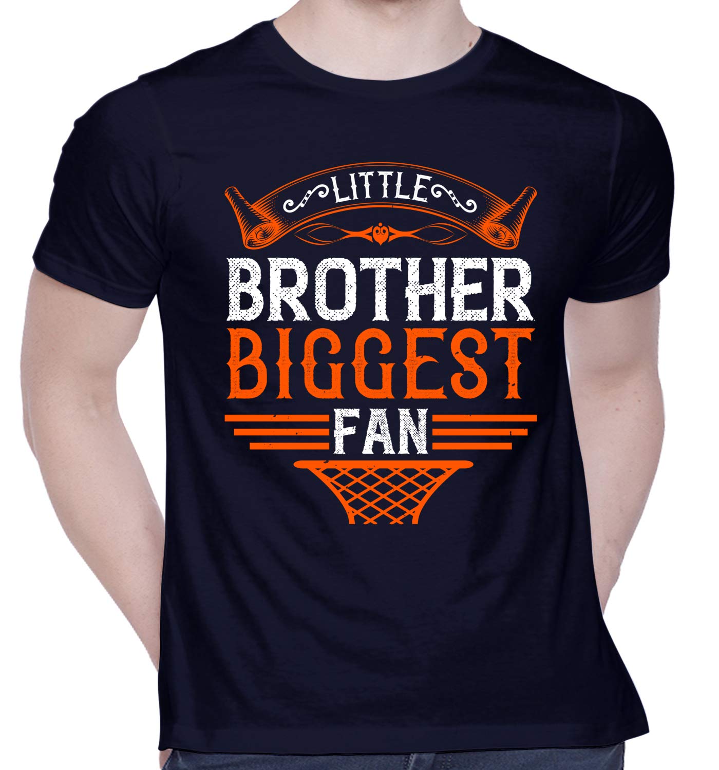 CreativiT Graphic Printed T-Shirt for Unisex Little Brother, Biggest Fan Tshirt | Casual Half Sleeve Round Neck T-Shirt | 100% Cotton | D00443-1678