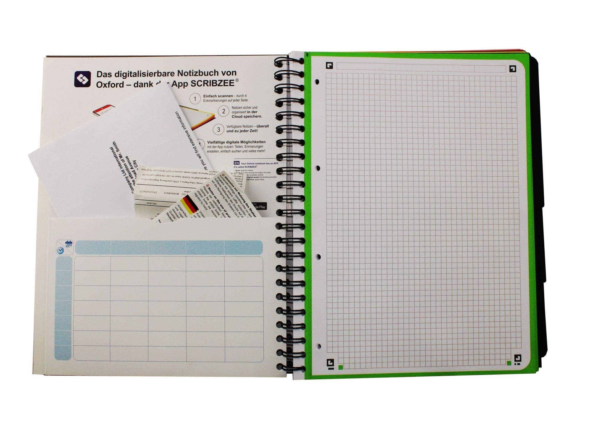 Oxford Europeanbook, 5er Pack, DIN A4, kariert, beere