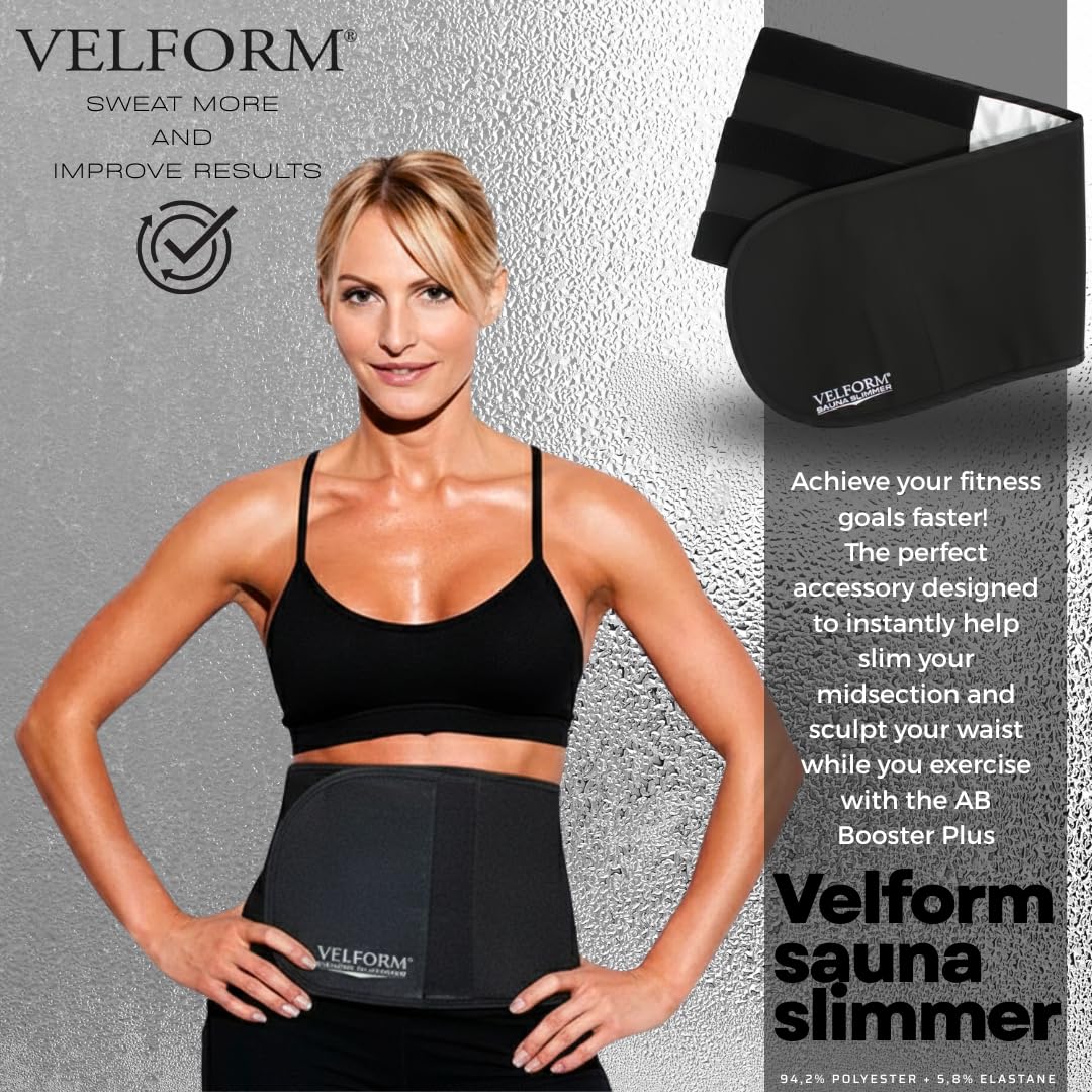 GYMFORM Ab Booster Plus + Sauna Slimmer, maszyna do budowania mięśni, pełny sprzęt treningowy, wielofunkcyjne ćwiczenia aerobowe i tonowanie, komputer + pas redukujący efekt sauny