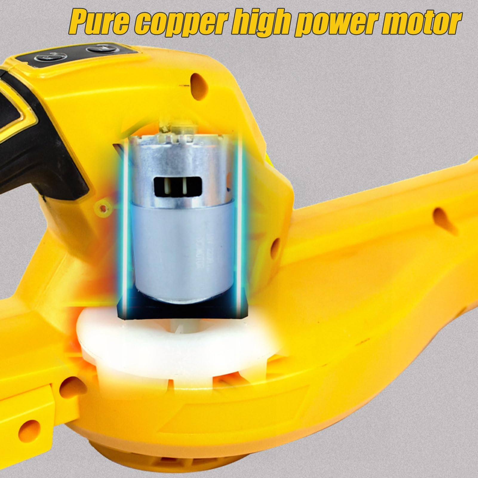 hatleues Soffiatore elettrico senza fili 3.0Ah Soffiatori per foglie a batteria leggeri Soffiatori ergonomici portatili per foglie piccole attrezzature per la pulizia del cortile Giallo