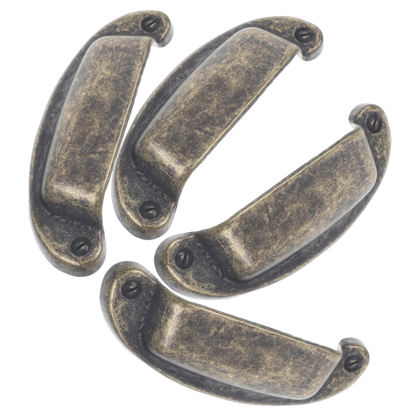 SEWOART 7-Number Long Rectangle Bronze Shell Drawer Handles for Kitchen Cupboard Easy Install Vintage Pulls