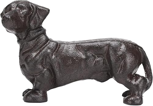 Miniatura 1 de BRASSTAR Cabeza giratoria de hierro fundido para mirar al perro salchicha estatua de mascota pisapapeles lindo cachorro estatuilla regalo jardín