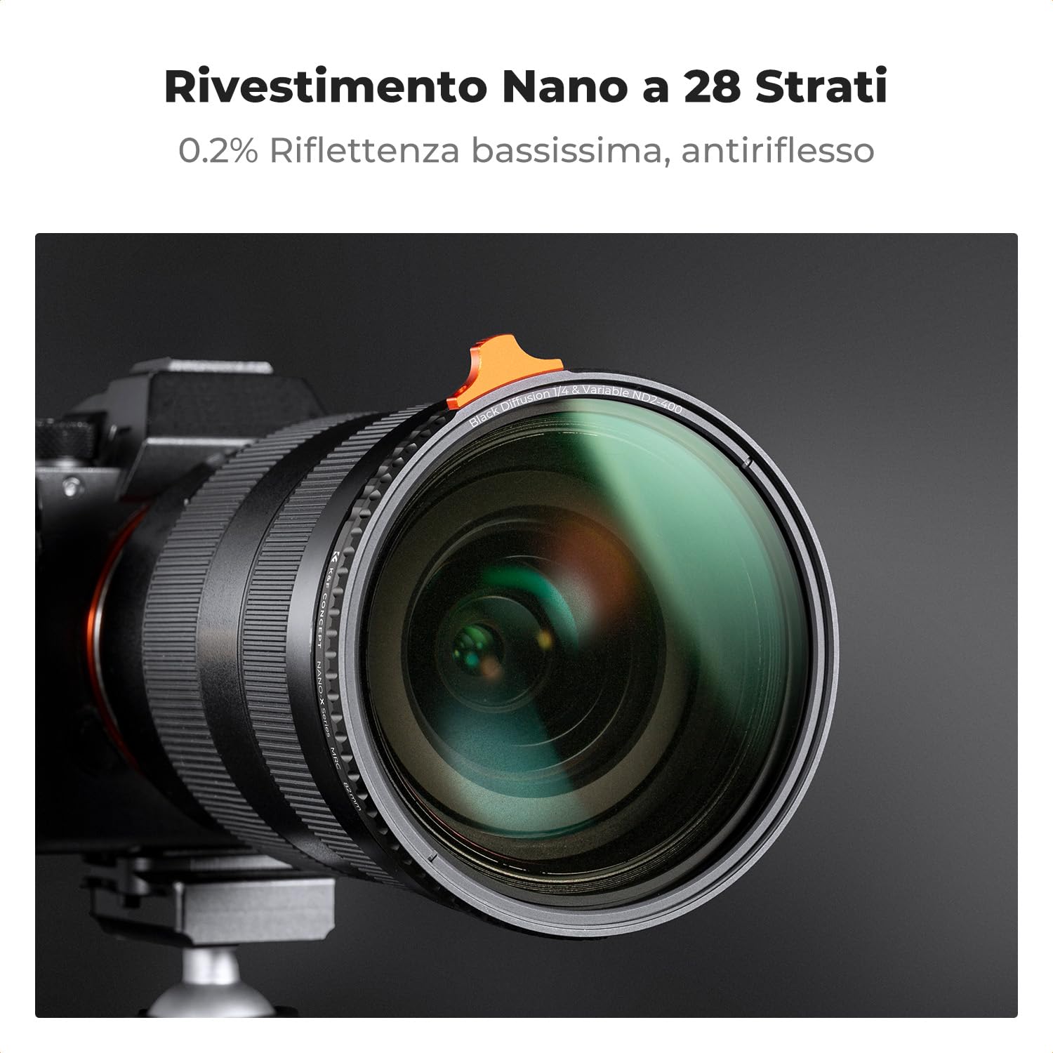 K&F CONCEPT Nano-Xcel 2 In 1 Filtro ND2-400 Variabile & Black-Mist 1/4, 58mm Black Diffusion 1/4 & ND2-400 Filtro con Rivestimento Nano a 28 Strati