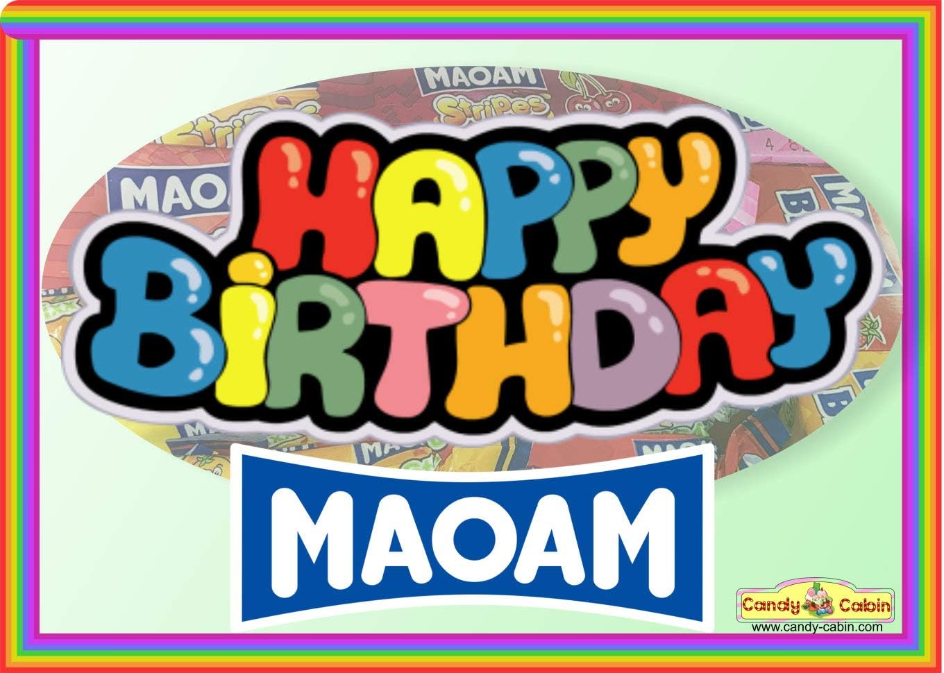 The Candy Cabin - Maoam Stripes Bloxx Sweet Hamper Personalised Traditional Old Fashioned Candy (Happy Birthday)