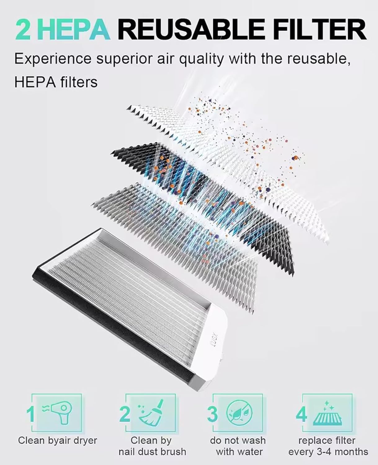 Professional Nail Dust Collector, 10-Gear Powerful Vacuum Fan Vent Dust Collector Extractor Dust Suction Machine for Acrylic Nails Polishing, Nail Salon&Home,Silver