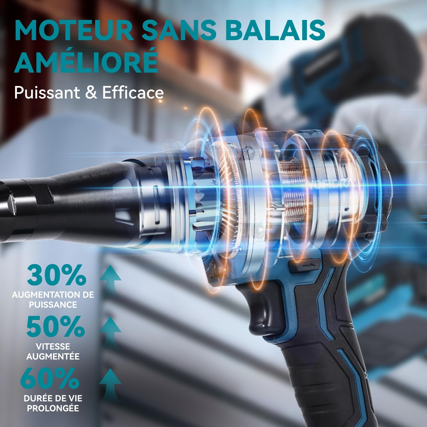 Yofidra Riveteuse Électrique sans Fil, 2x2.0Ah Batteries, Moyeu max. 27mm