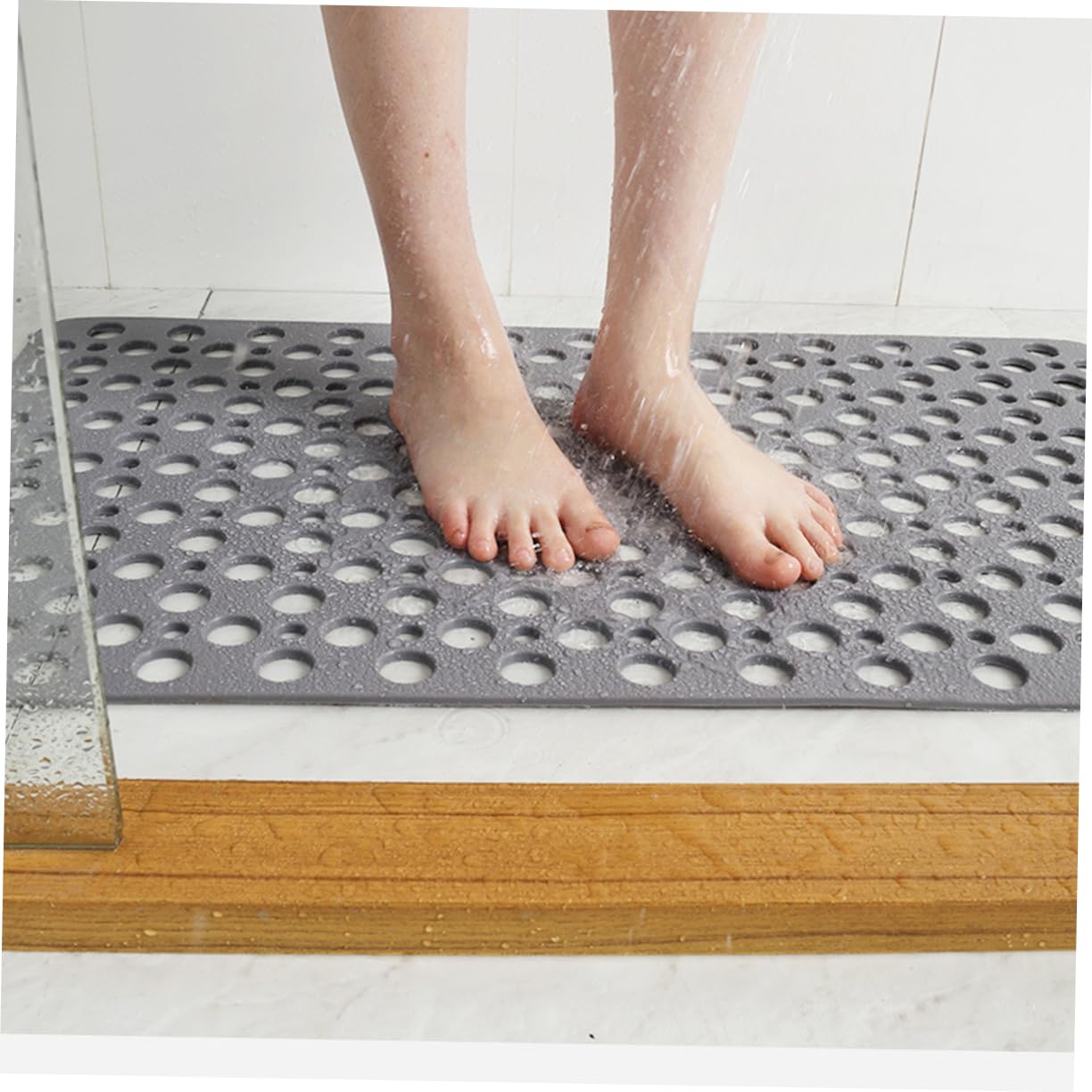 Alipis -Alfombrilla de de Material Duradero No Se Decolora para Suelo de Baño 60 X 90 Cm Color Gris