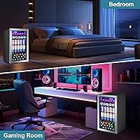 Vista 8 de Beverage Refrigerator Cooler, 128 Cans Mini Fridge Glass Door for Drink Beer Soda Wine, 3.2 Cu.Ft Small Fridge for Kitchen Bedroom Office Bar, with