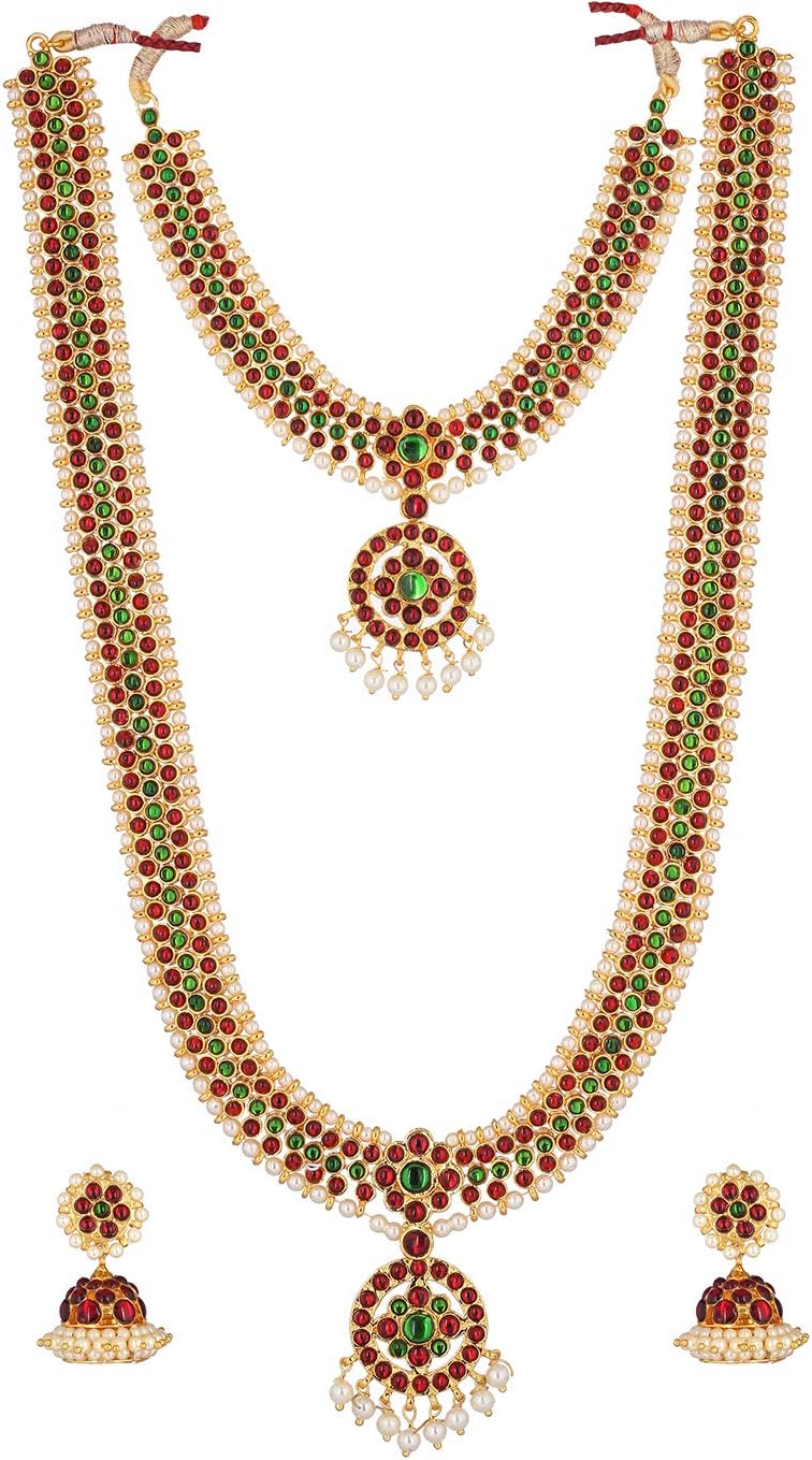 kempu Designer Gold Necklace Set