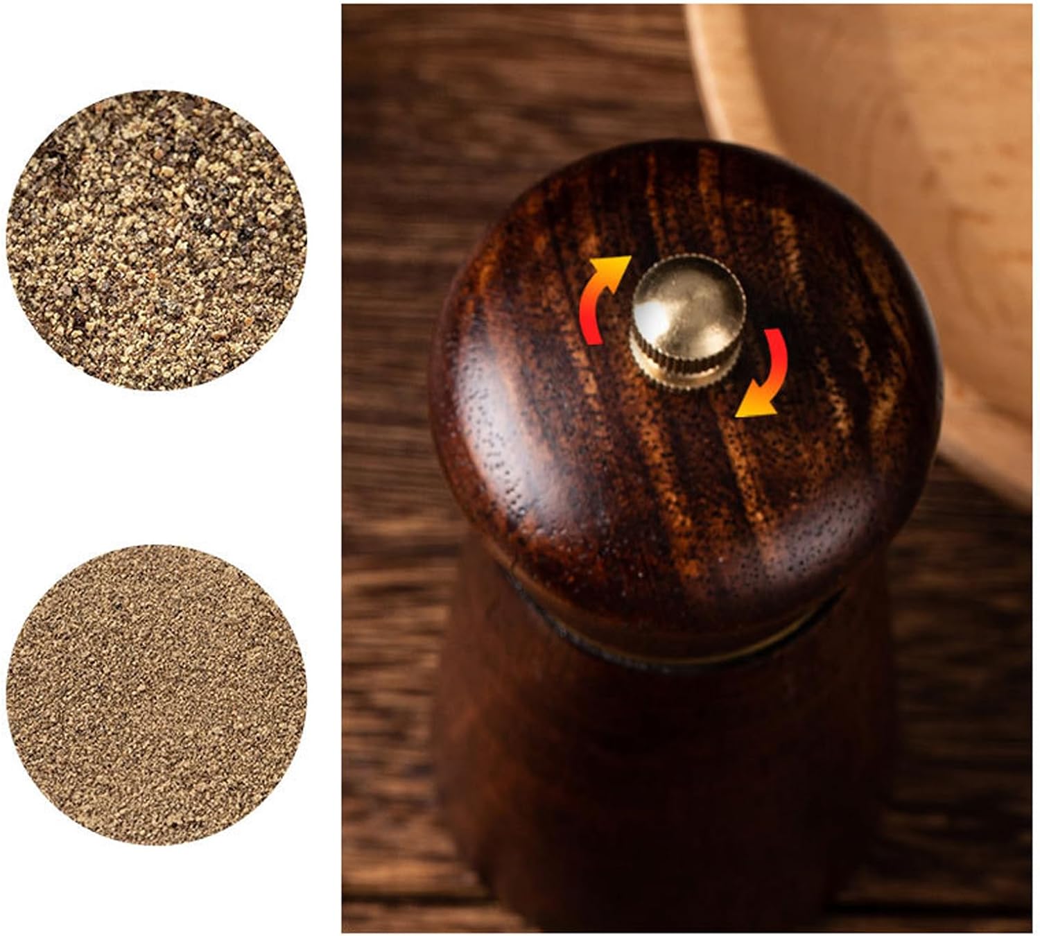 Manual Peppers and Salt Mill Manual Grinder Adjust Coarseness Mill Adjust Suitable for Cooking Use Salt and