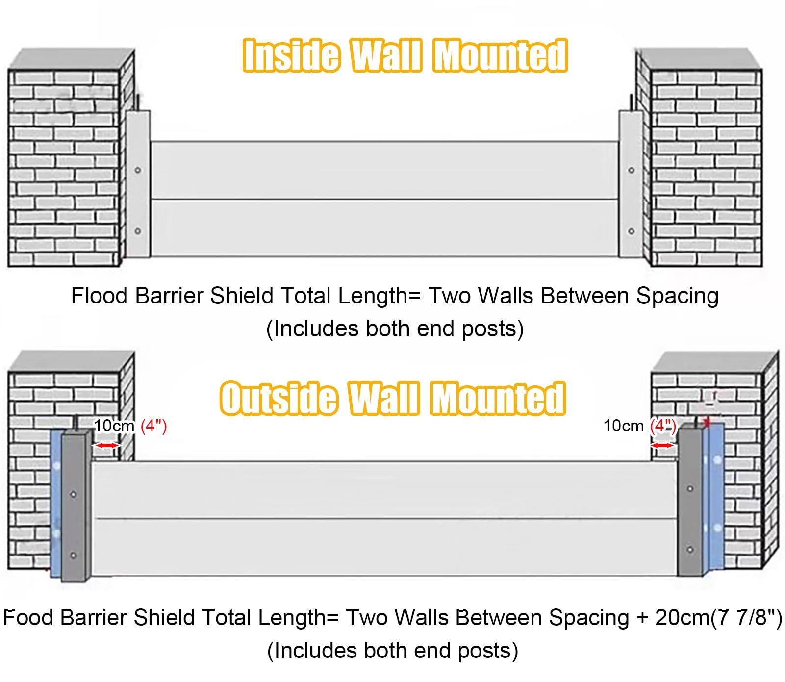Hochwasserschutzbarriere, Aluminium-Wasserbarriere, abnehmbar, wiederverwendbar, Hochwasserschutz-Schallwand, Moduldesign, Notbarriere für Tiefgaragen/Einfahrten (Farbe: H 60 cm, SI