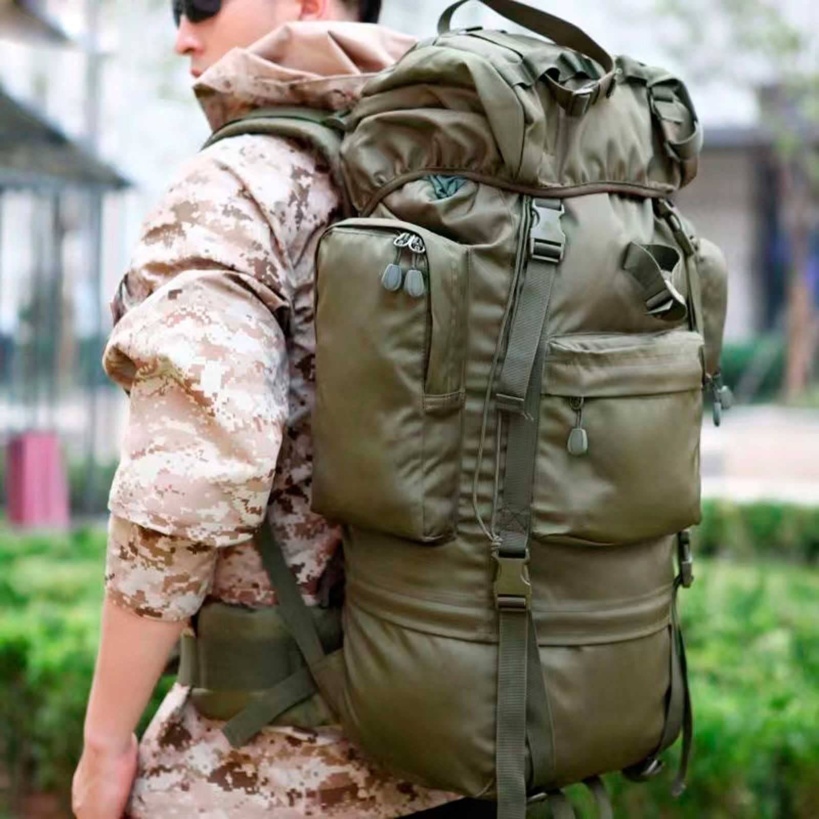 Plecak outdoorowy 70 l, 100 l, wodoodporny, lekki, podróżny, duży plecak, plecak, na kemping, trekking, wędkowanie dla mężczyzn i kobiet, sport, górskie wycieczki, jazda na rowerze, solidny i trwały