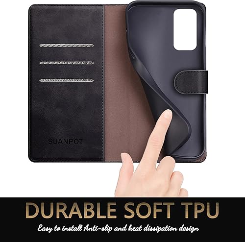 Miniatura 6 de SUANPOT Funda de piel tipo cartera para Samsung Galaxy S20 de 6.2 pulgadas (no S20+S20 Ultra) con bloqueo RFID, tarjetero de crédito, funda para