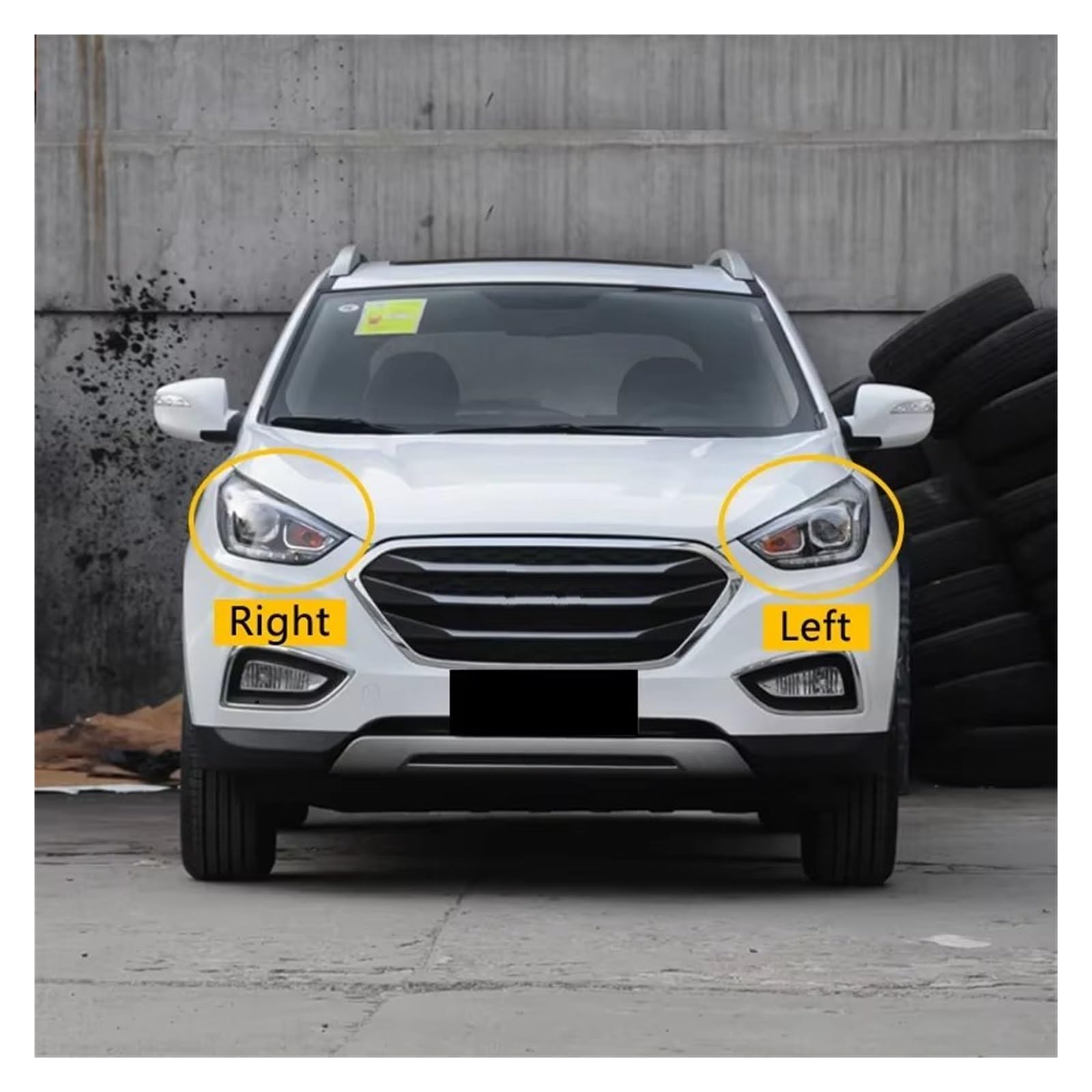 Cubierta De Lente Faro Para Hyundai Para IX35 2013-2015 Funda Luz Lente Faro Cubierta Faro Reemplazo Coche Carcasa Frontal Coche Pantalla Transparente Cubierta de lente de faro(Left and Right)